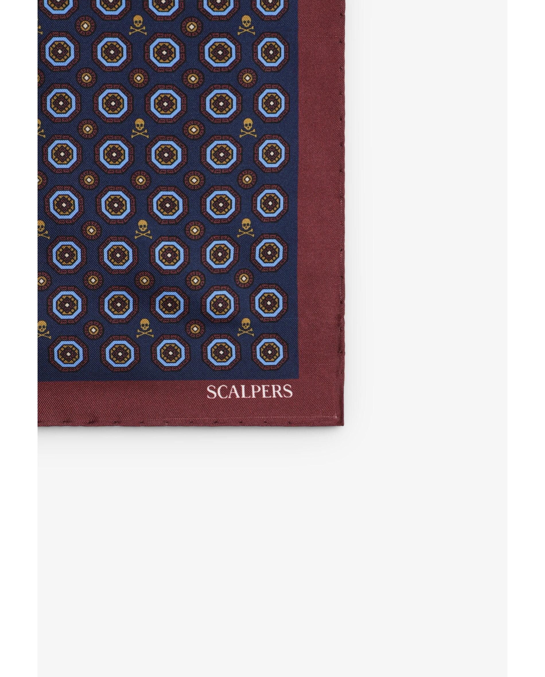 Lenço de Seda com Estampado Navy-2