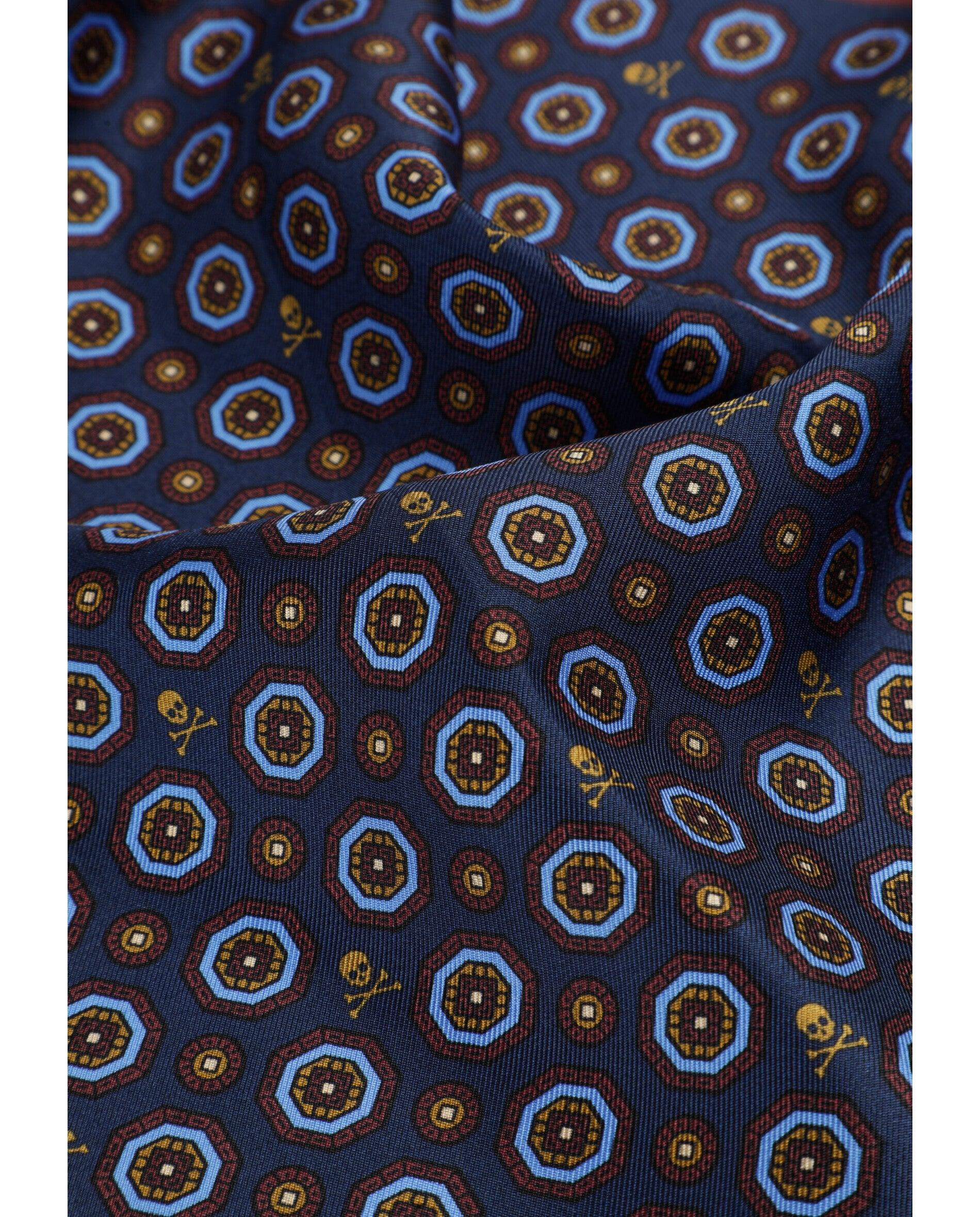 Lenço de Seda com Estampado Navy-3