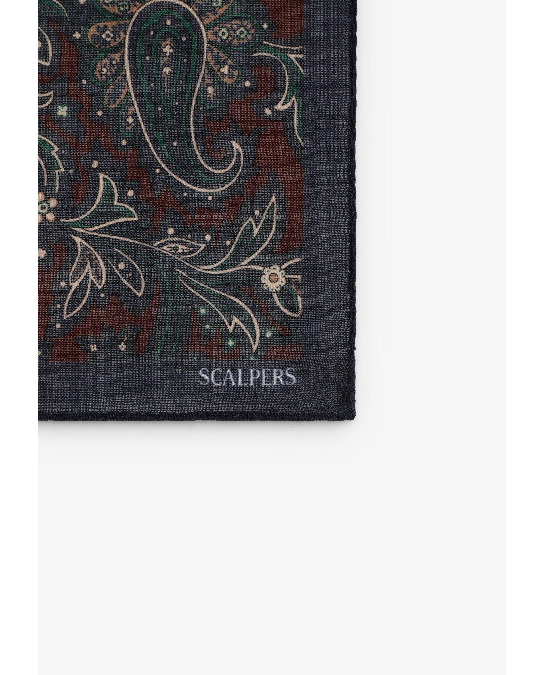 Écharpe em Lã e Cashmere com Estampado Paisley Bordeaux-2
