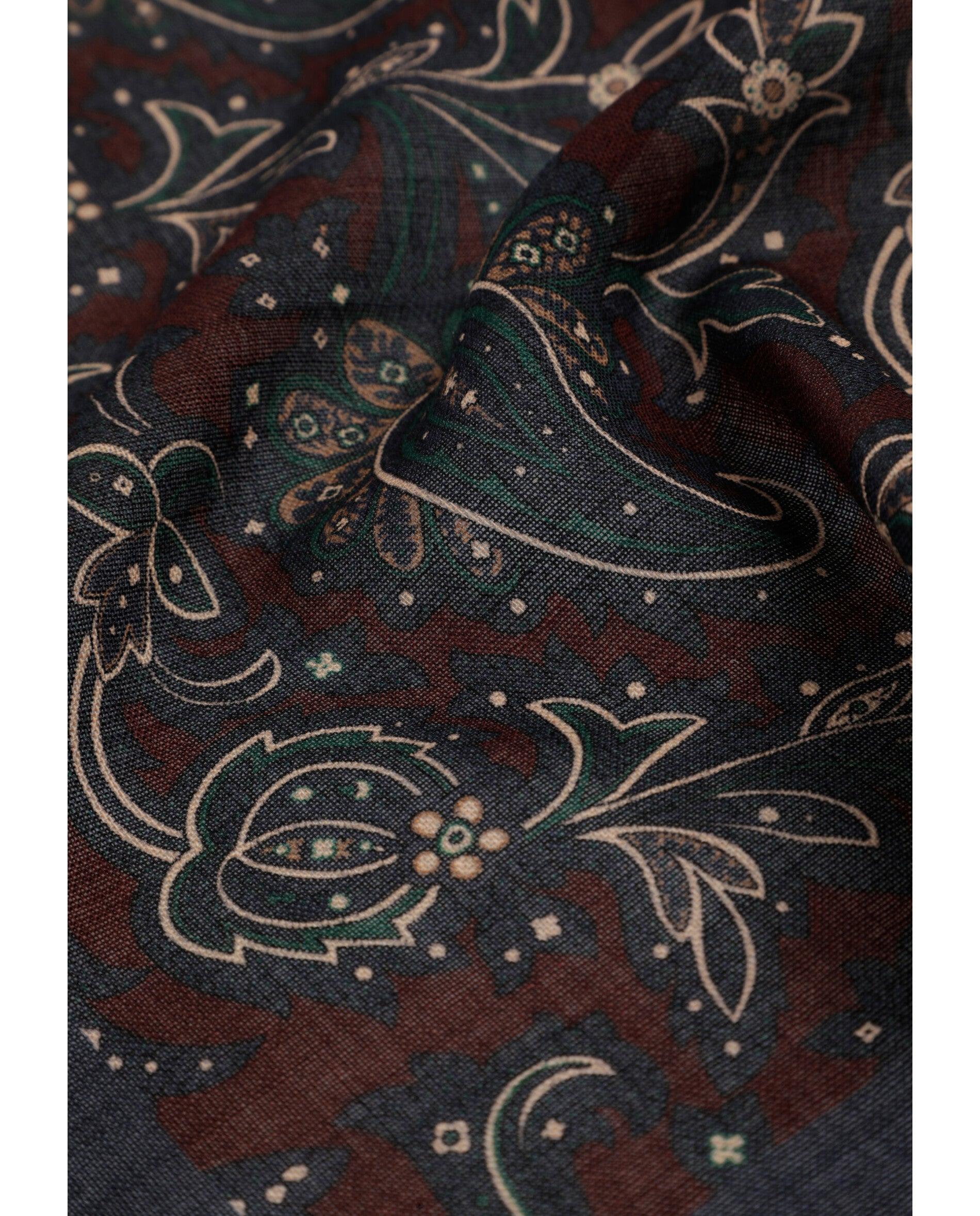 Écharpe em Lã e Cashmere com Estampado Paisley Bordeaux-3