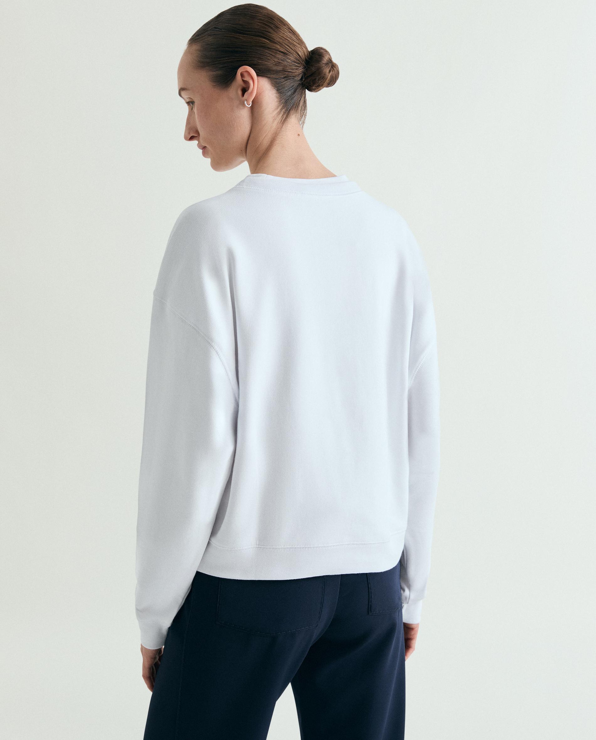 Sweatshirt de Algodão com Desenho Frontal Branco-2
