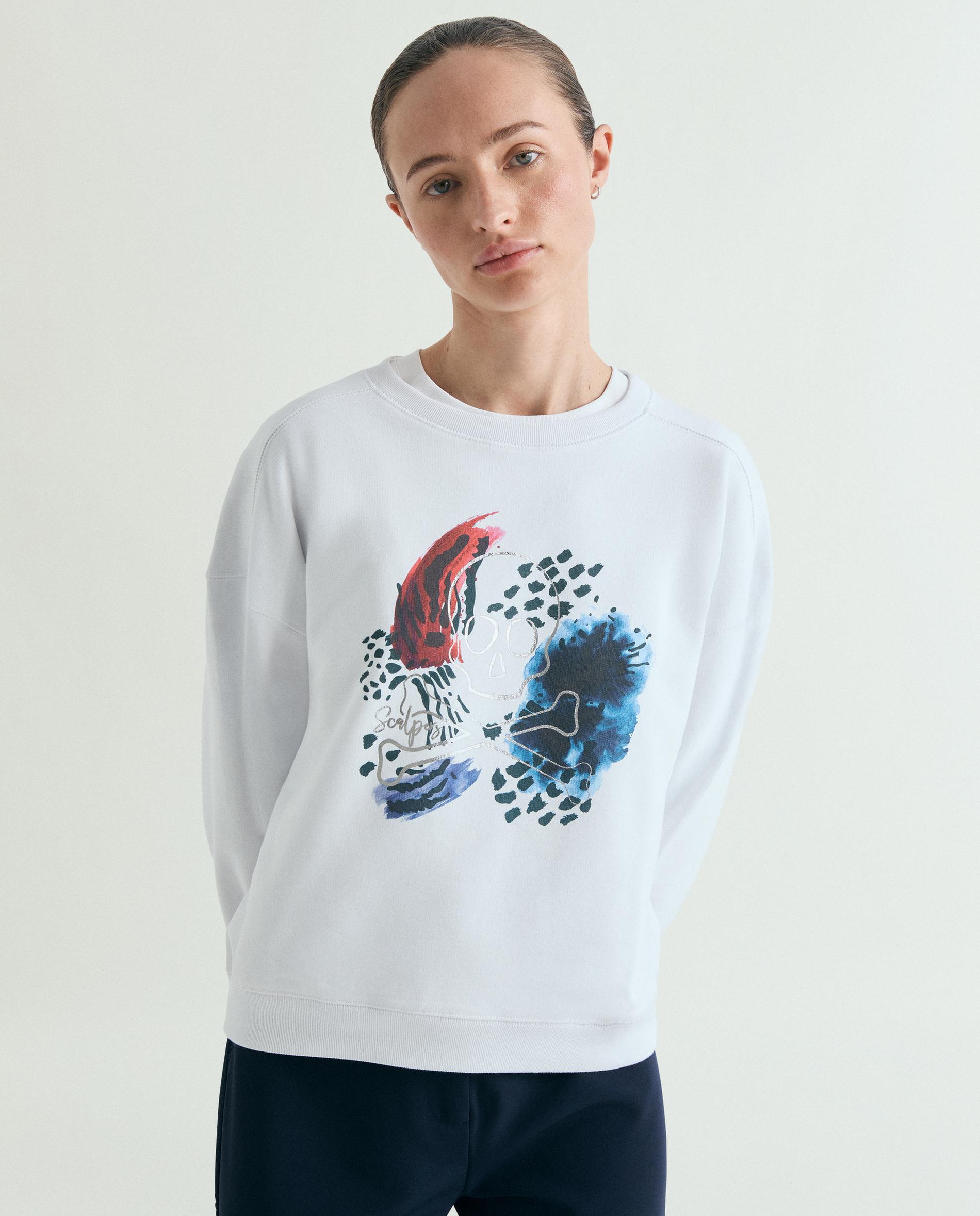 Imagem 0 de Sweatshirt de Algodão com Desenho Frontal