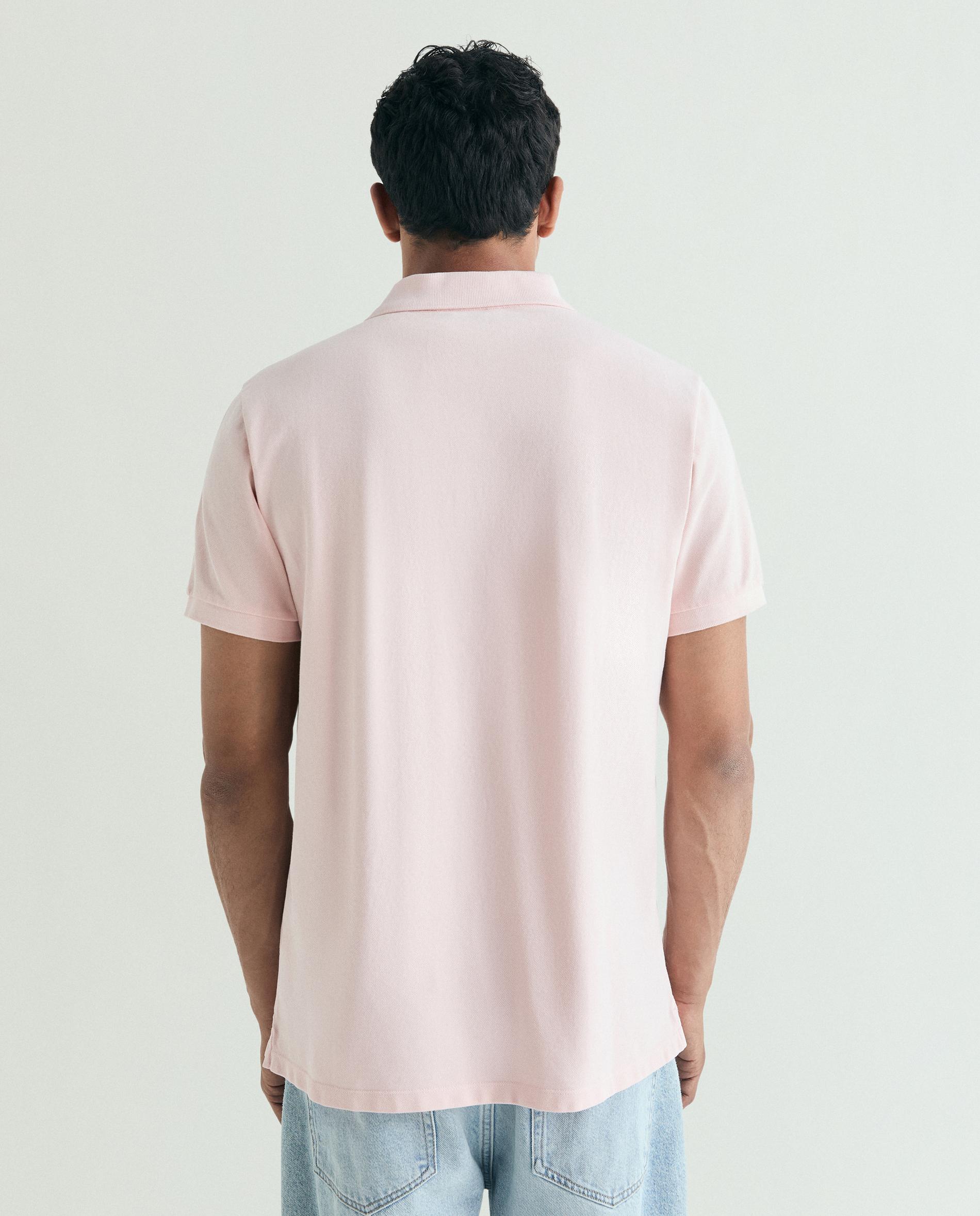 Polo de Manga Curta Piqué Regular Fit Liso Rosa-claro-2