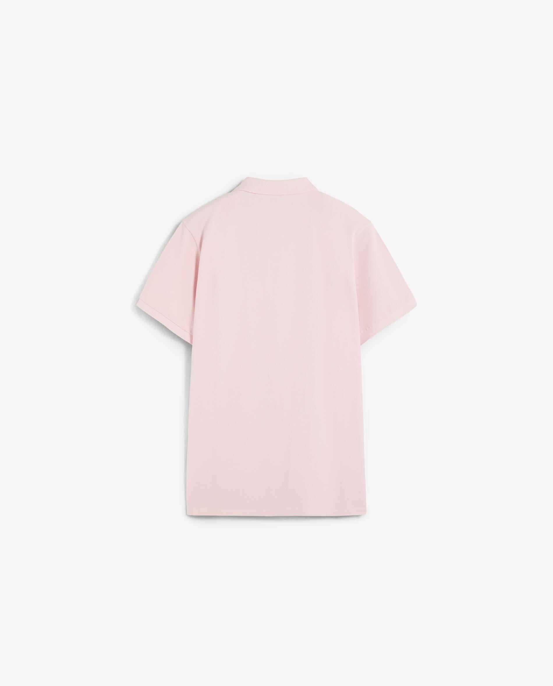 Polo de Manga Curta Piqué Regular Fit Liso Rosa-claro-5