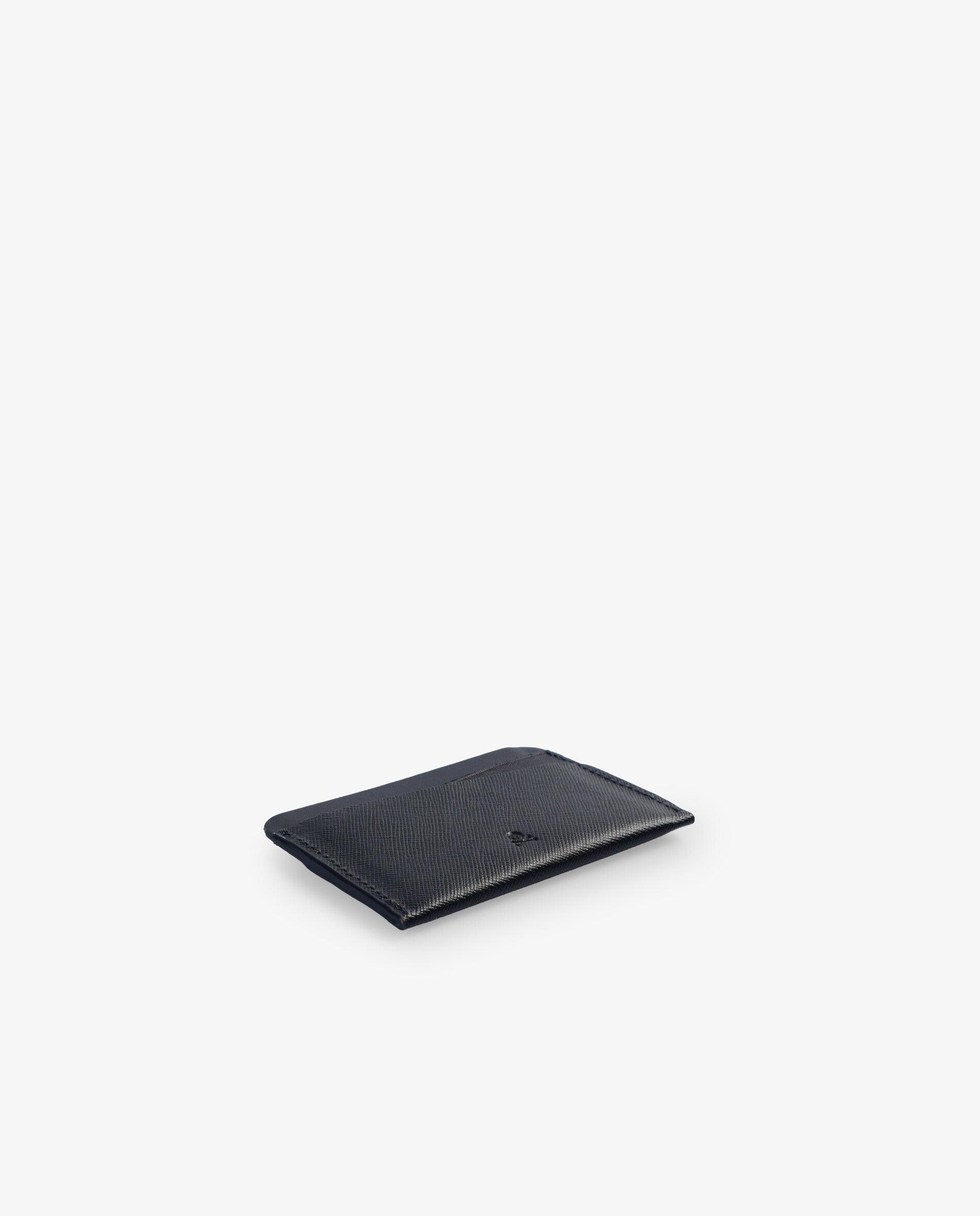 Porta-cartões em Pele com Logo Gravado Navy-3