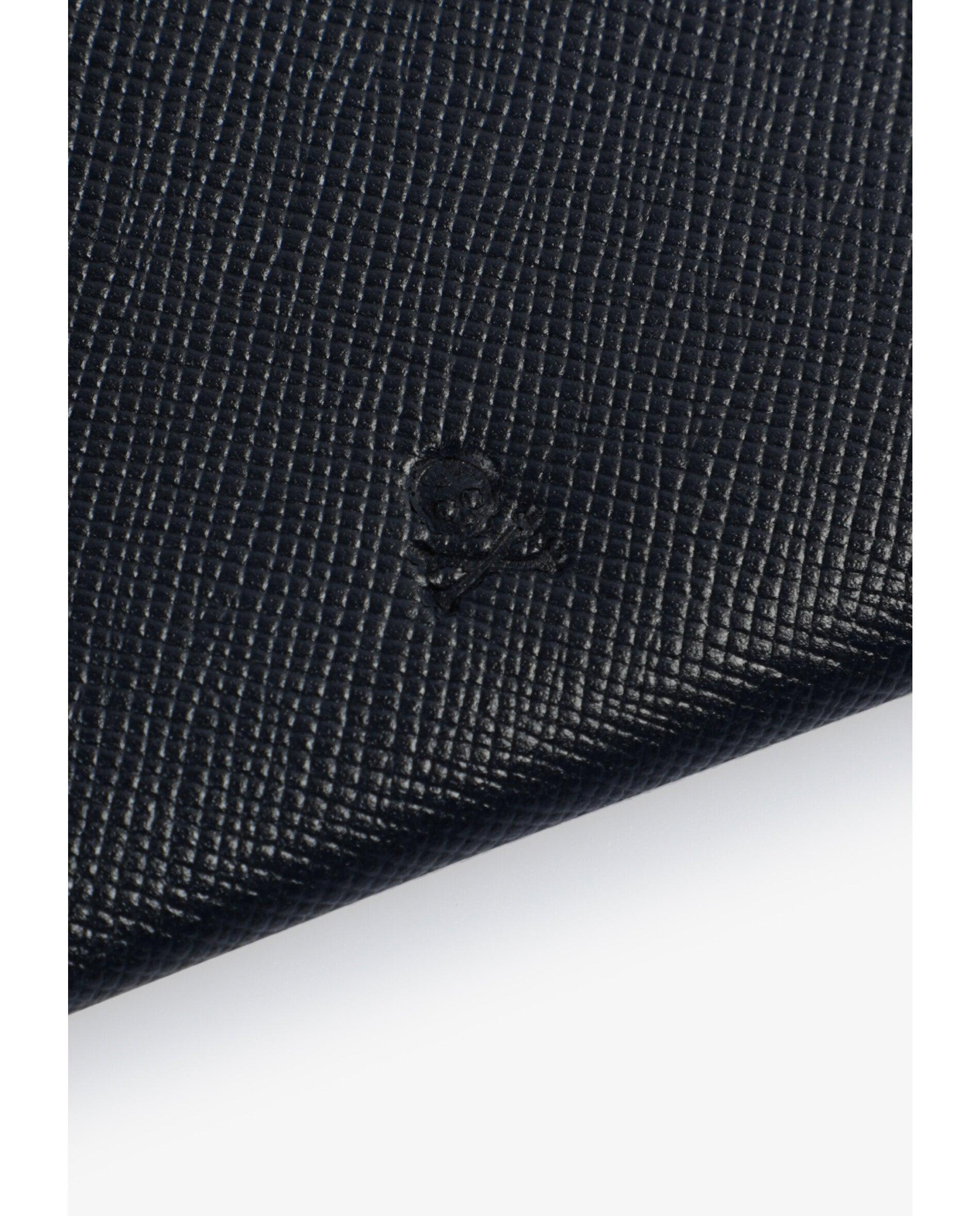 Porta-cartões em Pele com Logo Gravado Navy-4