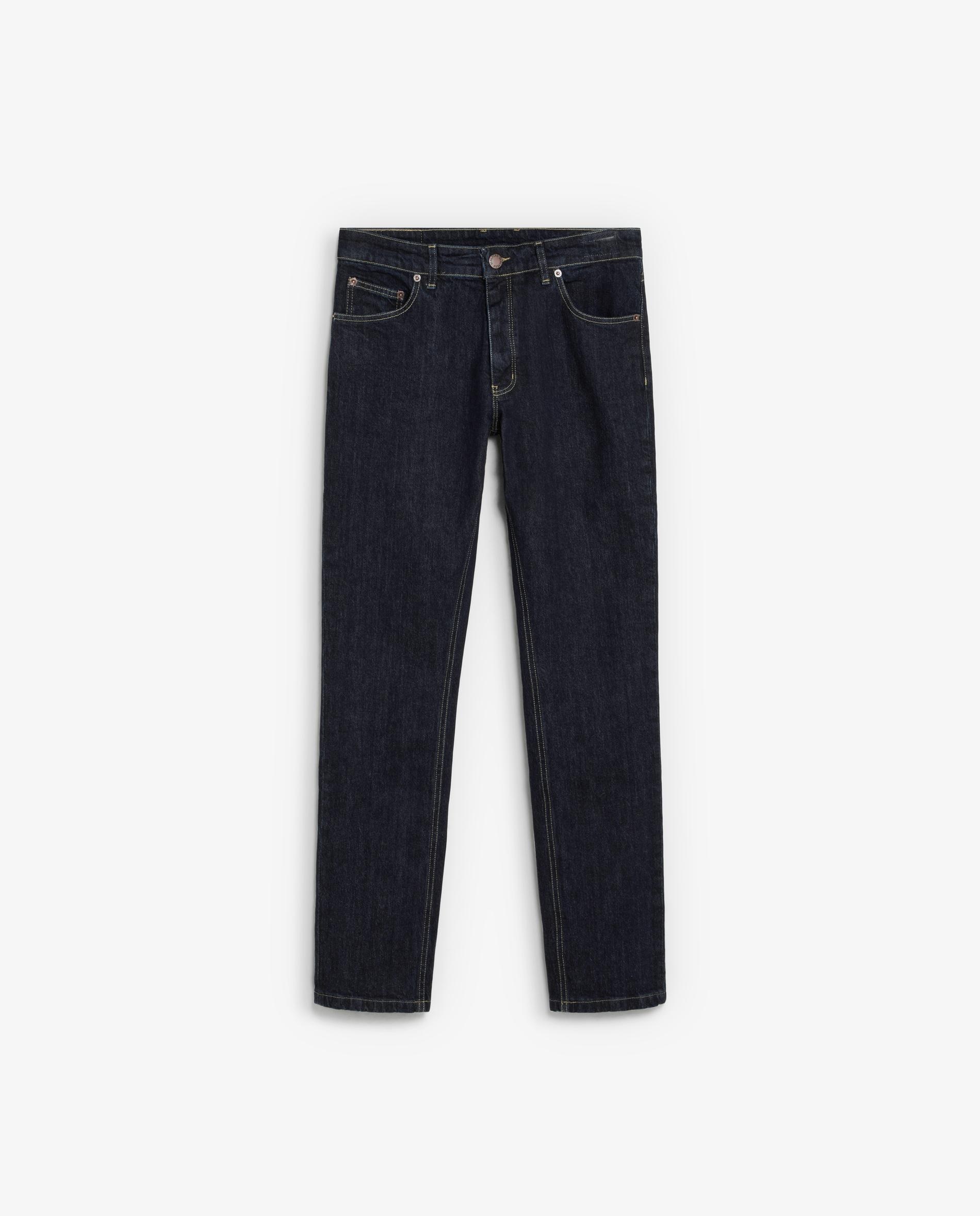 Jeans Slim Ligeiramente Elásticos com Fecho de Botões Azul-marinho-7