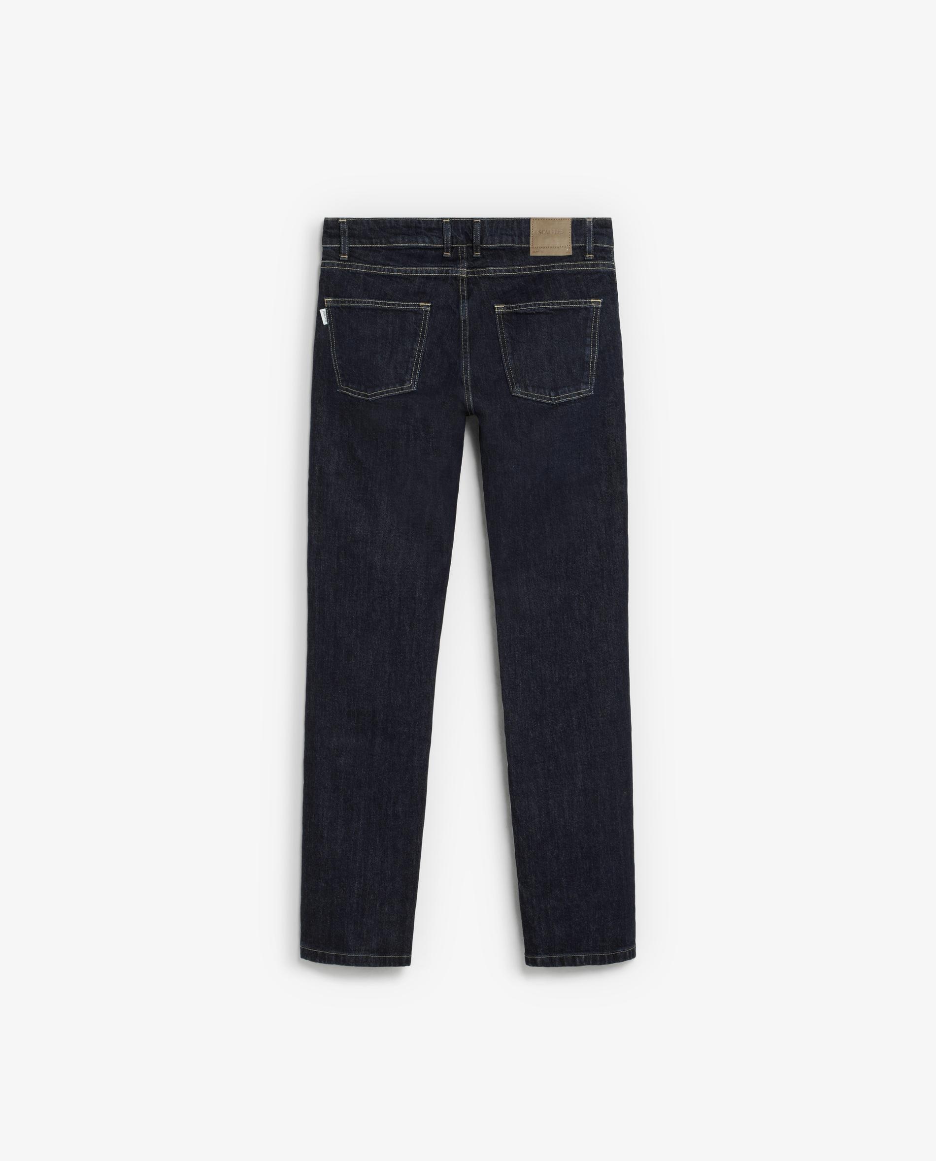 Jeans Slim Ligeiramente Elásticos com Fecho de Botões Azul-marinho-8