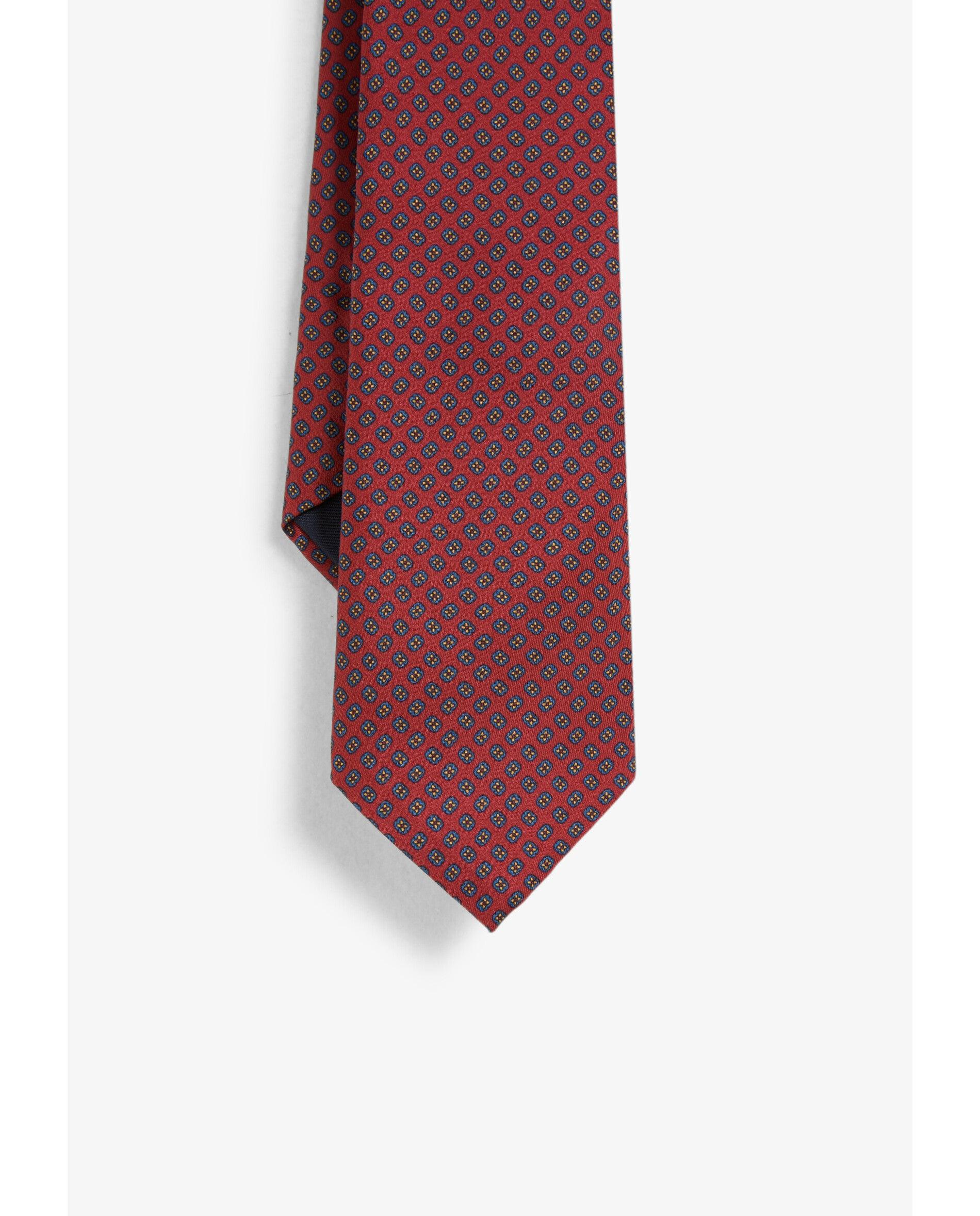 Gravata de Seda com Motivos Estampados Bordeaux-2
