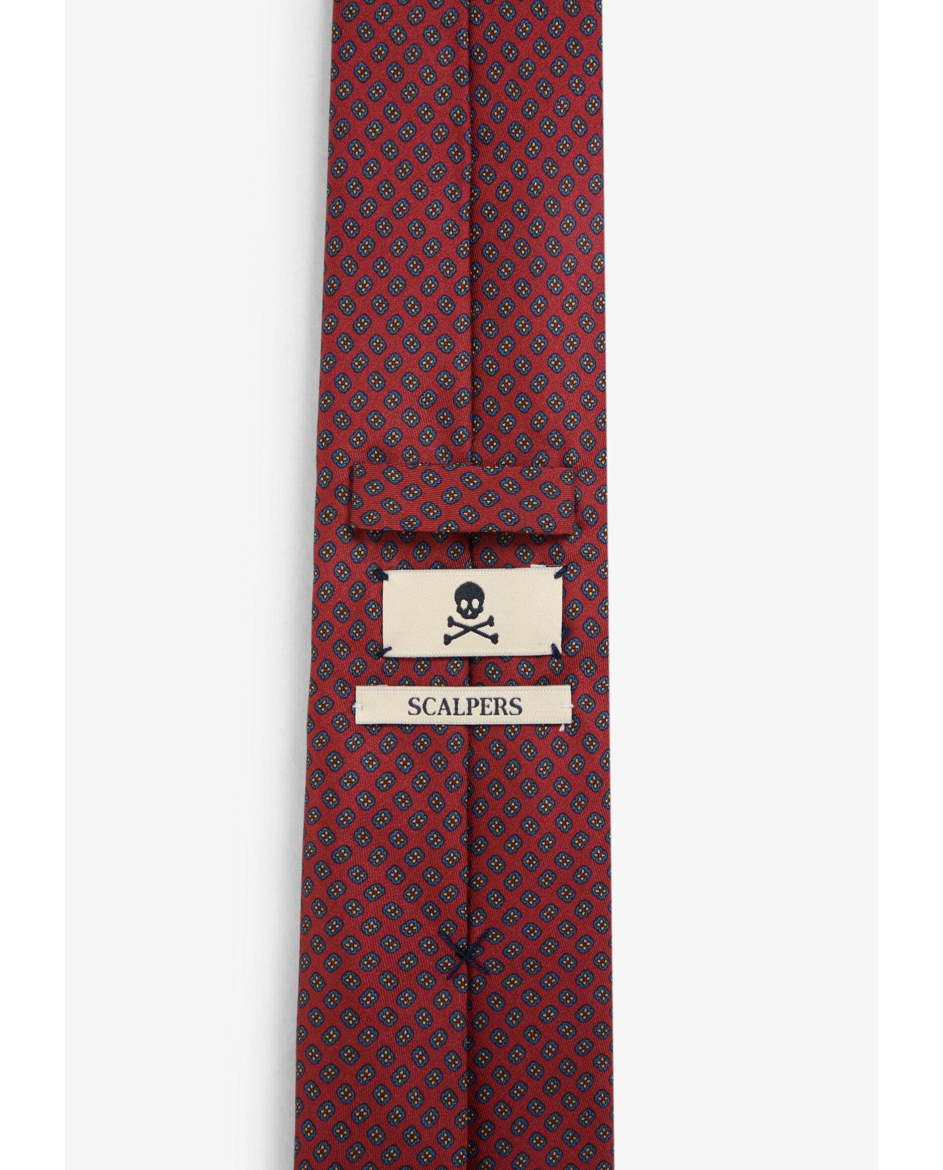 Gravata de Seda com Motivos Estampados Bordeaux-3