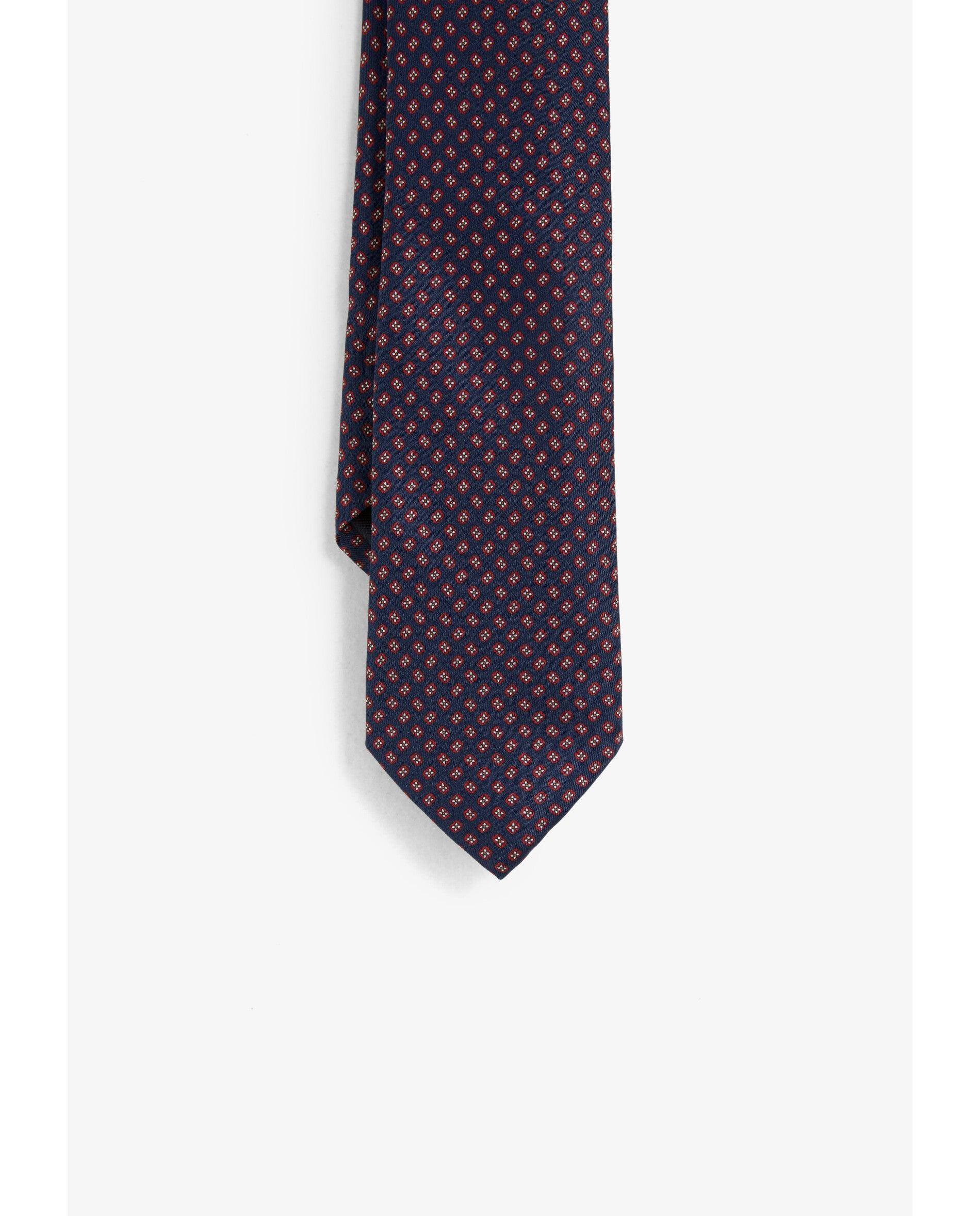 Gravata de Seda Estampada Navy-2