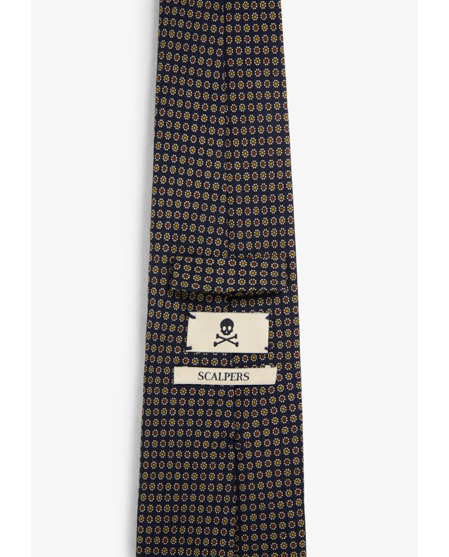 Gravata de Seda Estampada Navy-3