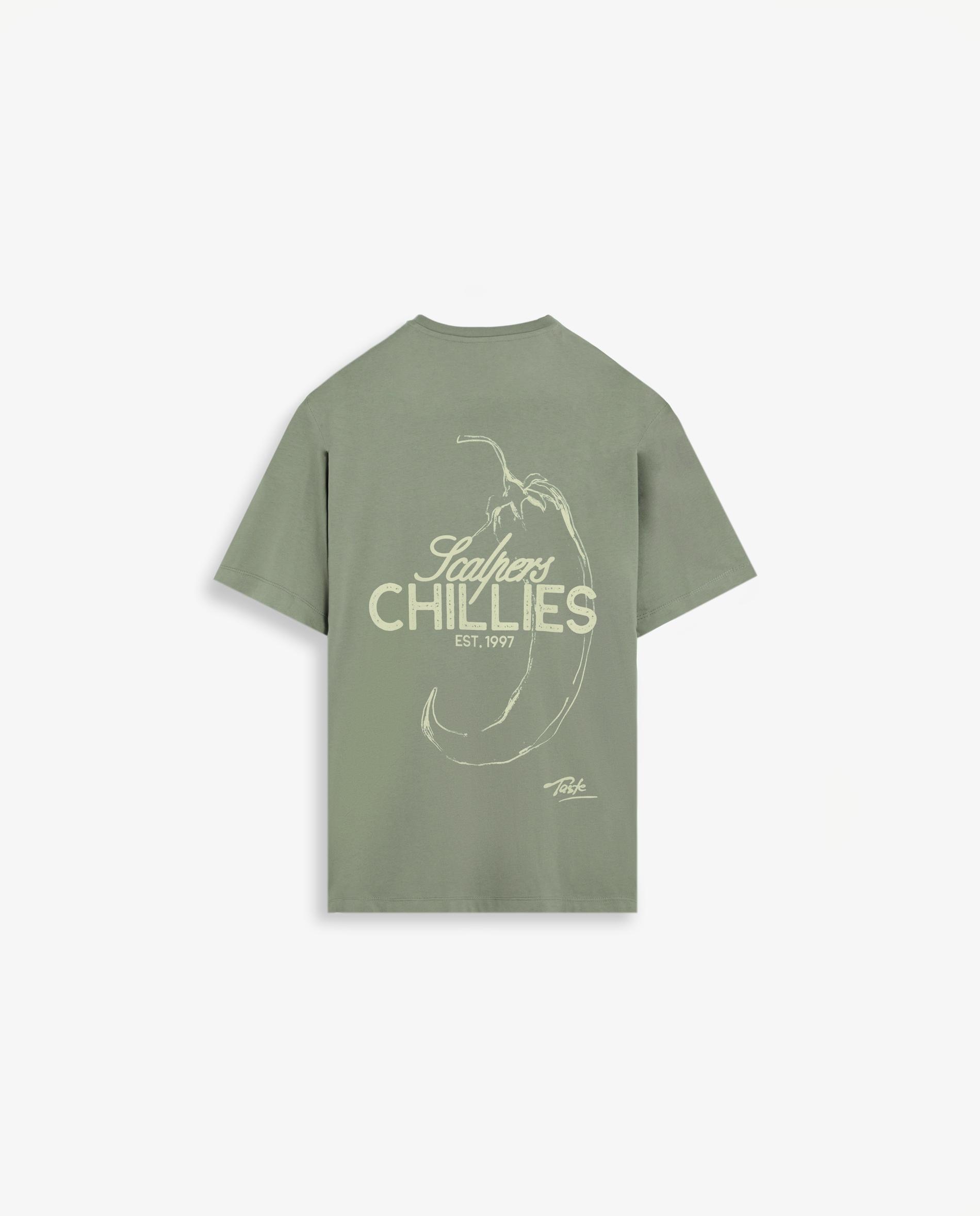 T-shirt de Manga Curta Relaxed Fit com Print Posterior Caqui-5