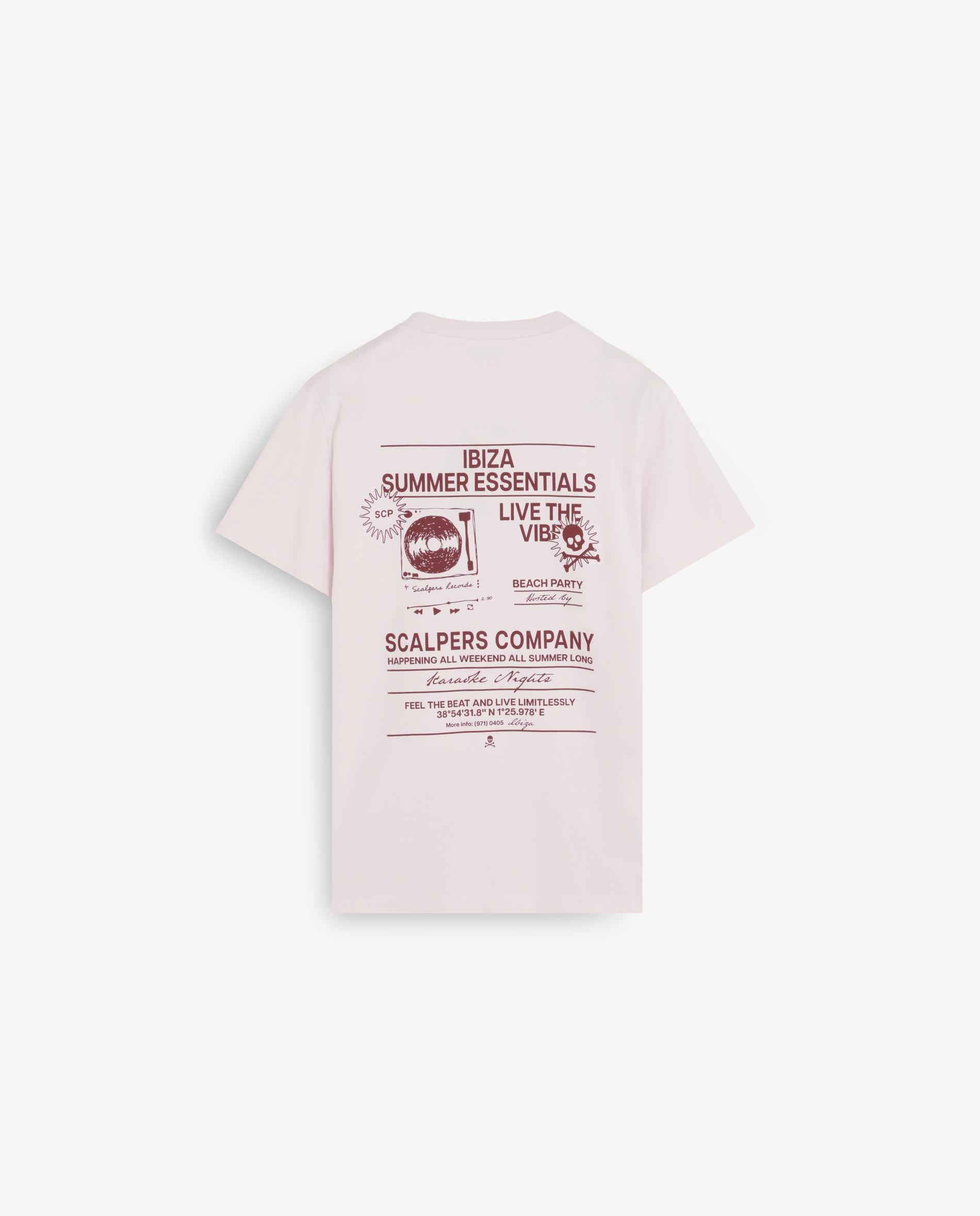 T-shirt de Manga Curta Regular Fit com Print Posterior Rosa-claro-5