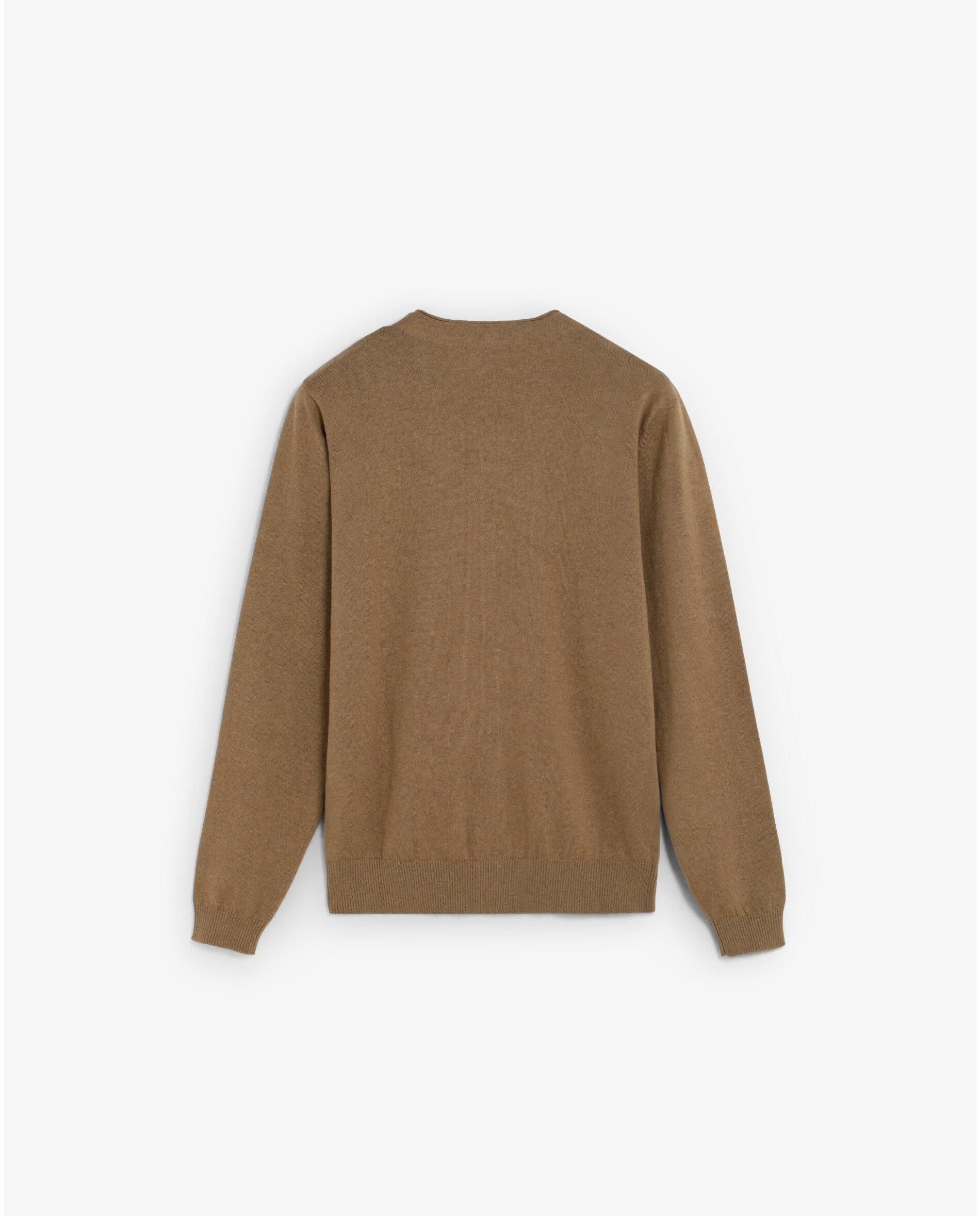 Cardigan com Gola em V e Fecho de Botões Castanho-2