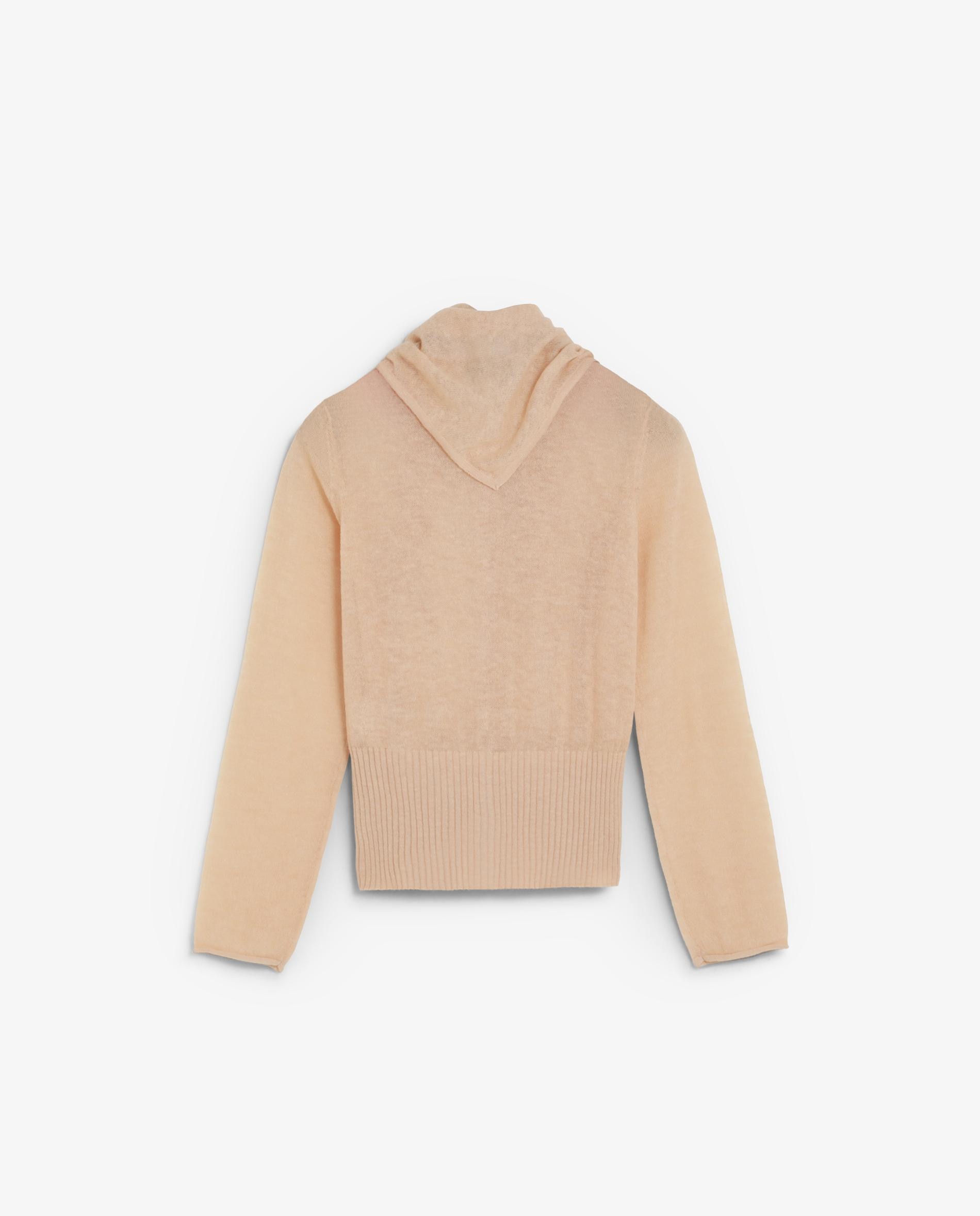 Cardigan de Malha Fina com Botões Efeito Madrepérola Mostarda-5