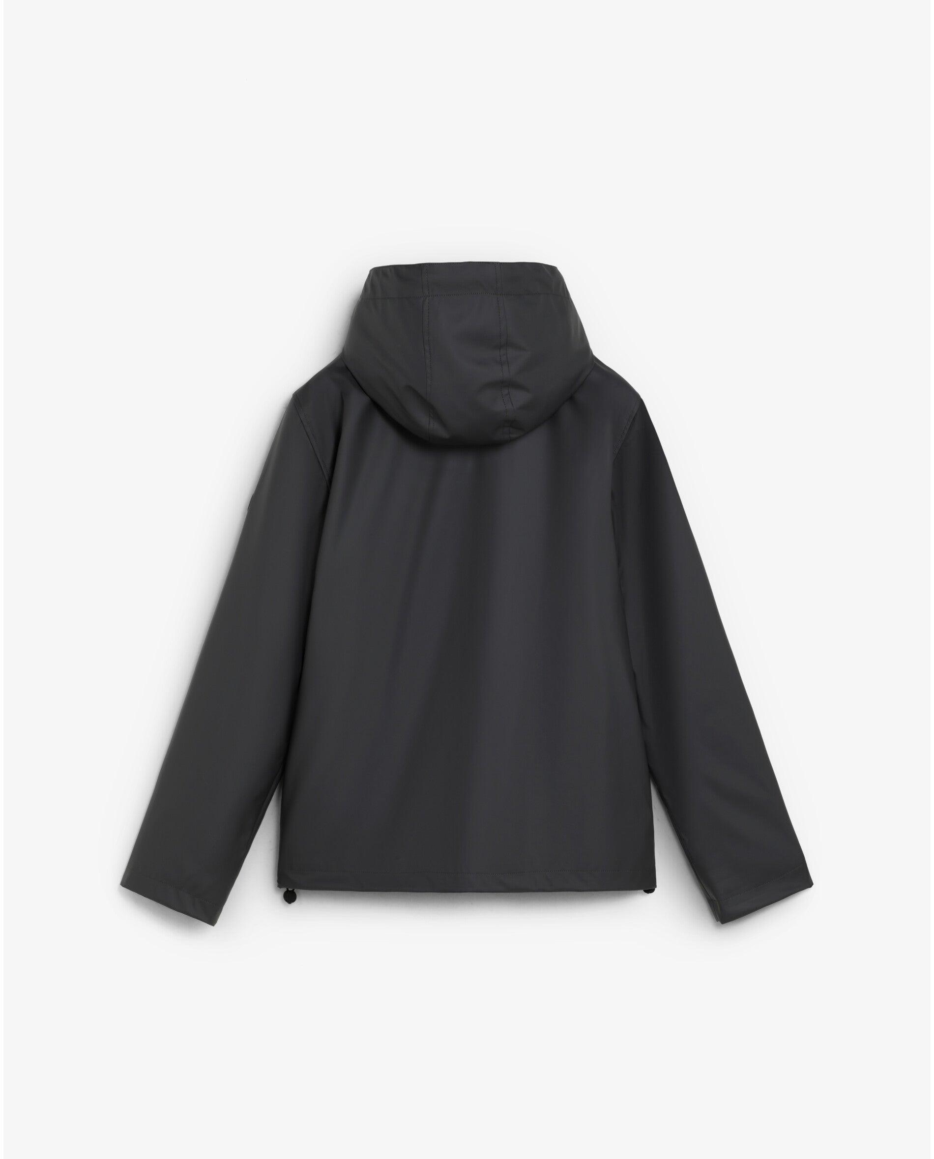 Corta-vento Impermeável com Capuz e Fecho Zip Termosselado Antracite-2