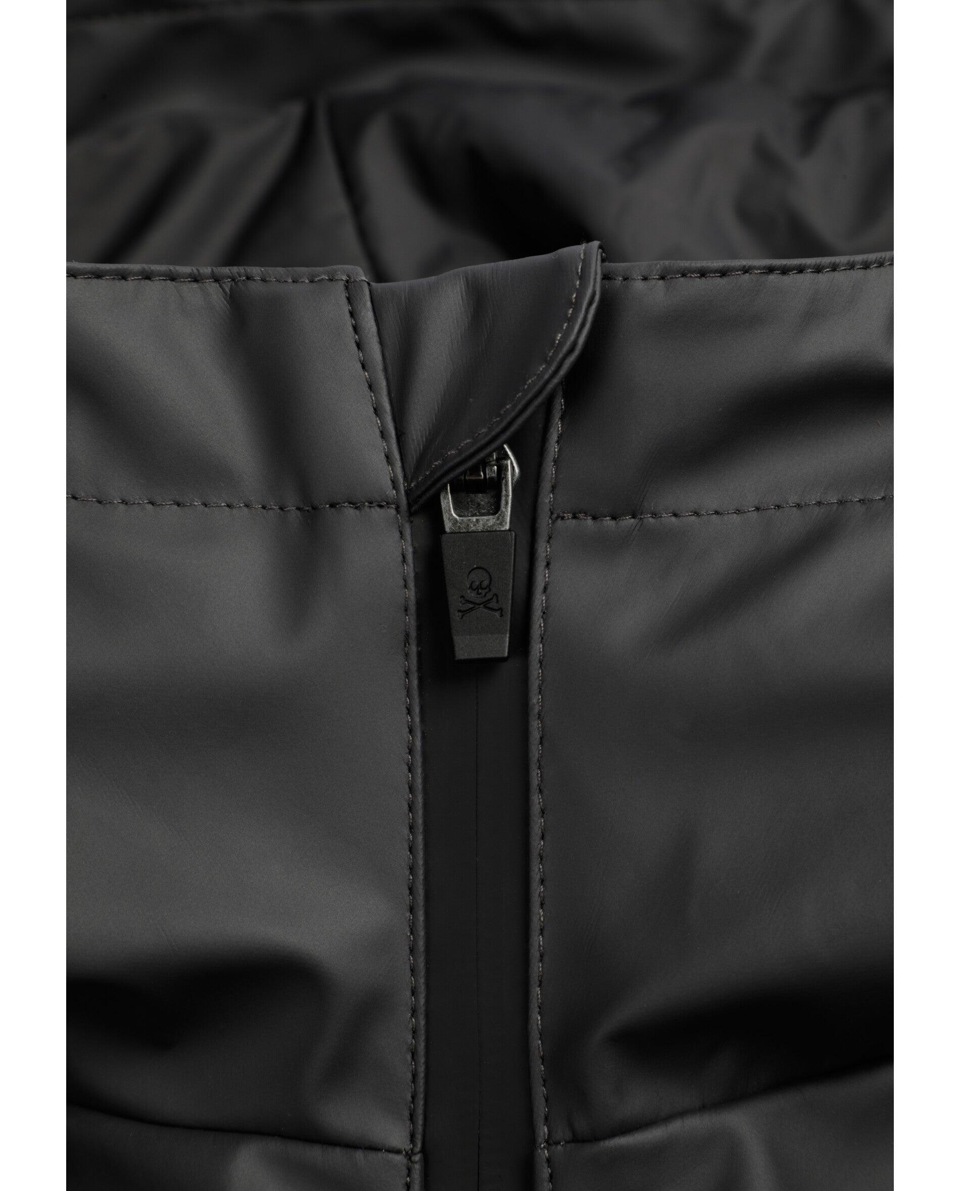 Corta-vento Impermeável com Capuz e Fecho Zip Termosselado Antracite-3