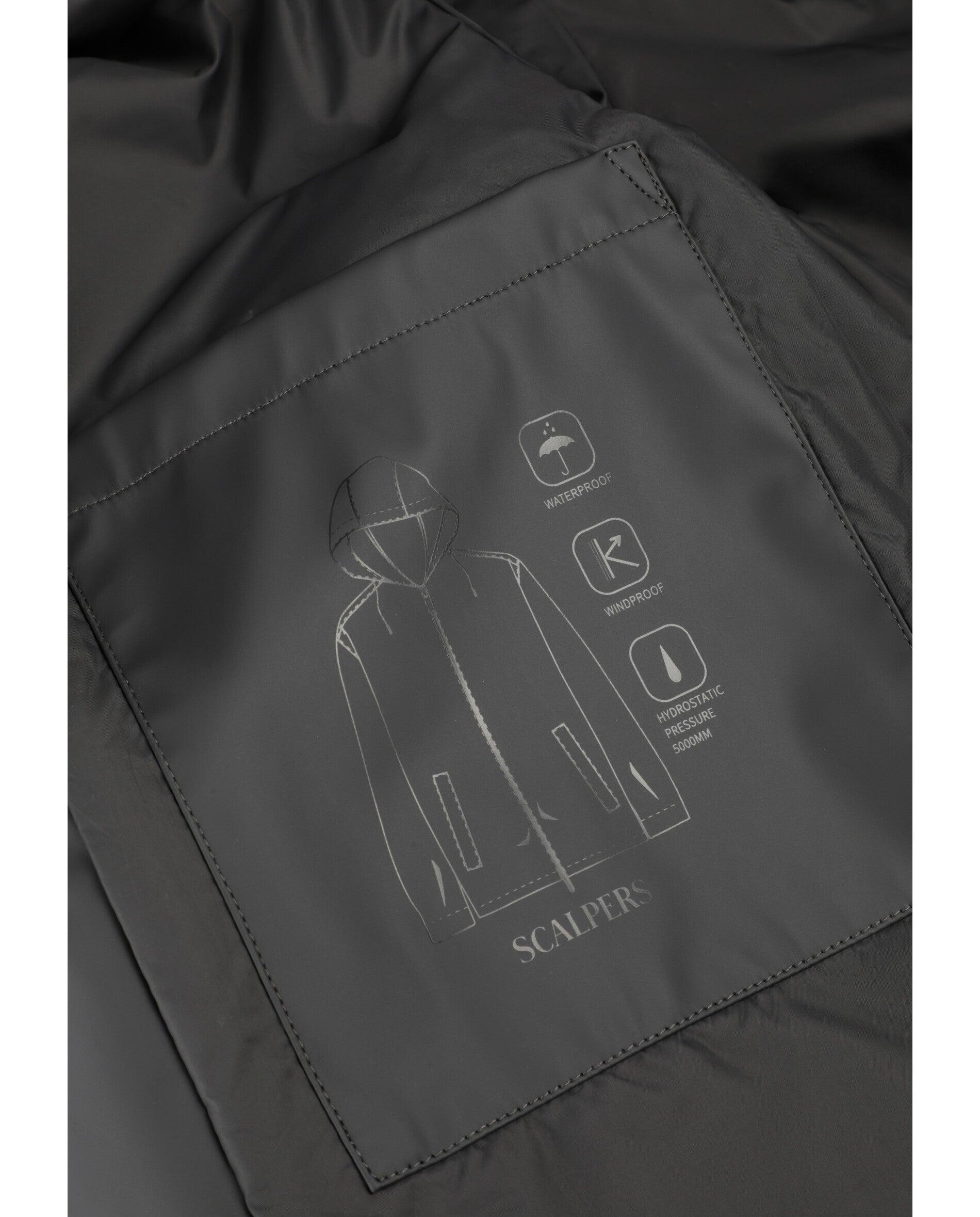Corta-vento Impermeável com Capuz e Fecho Zip Termosselado Antracite-6