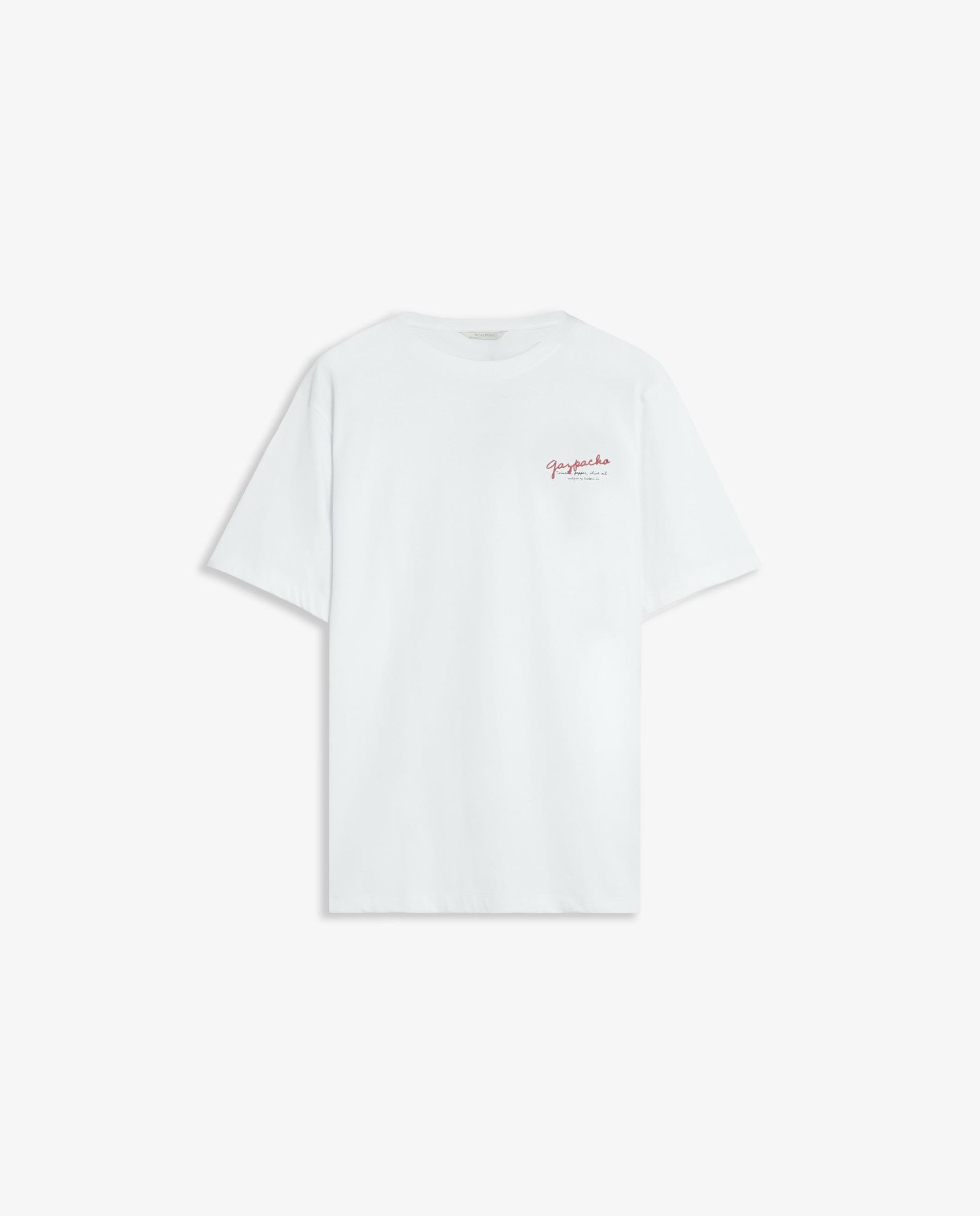 T-shirt de Manga Curta Boxy Fit com Estampado Posterior Branco-4