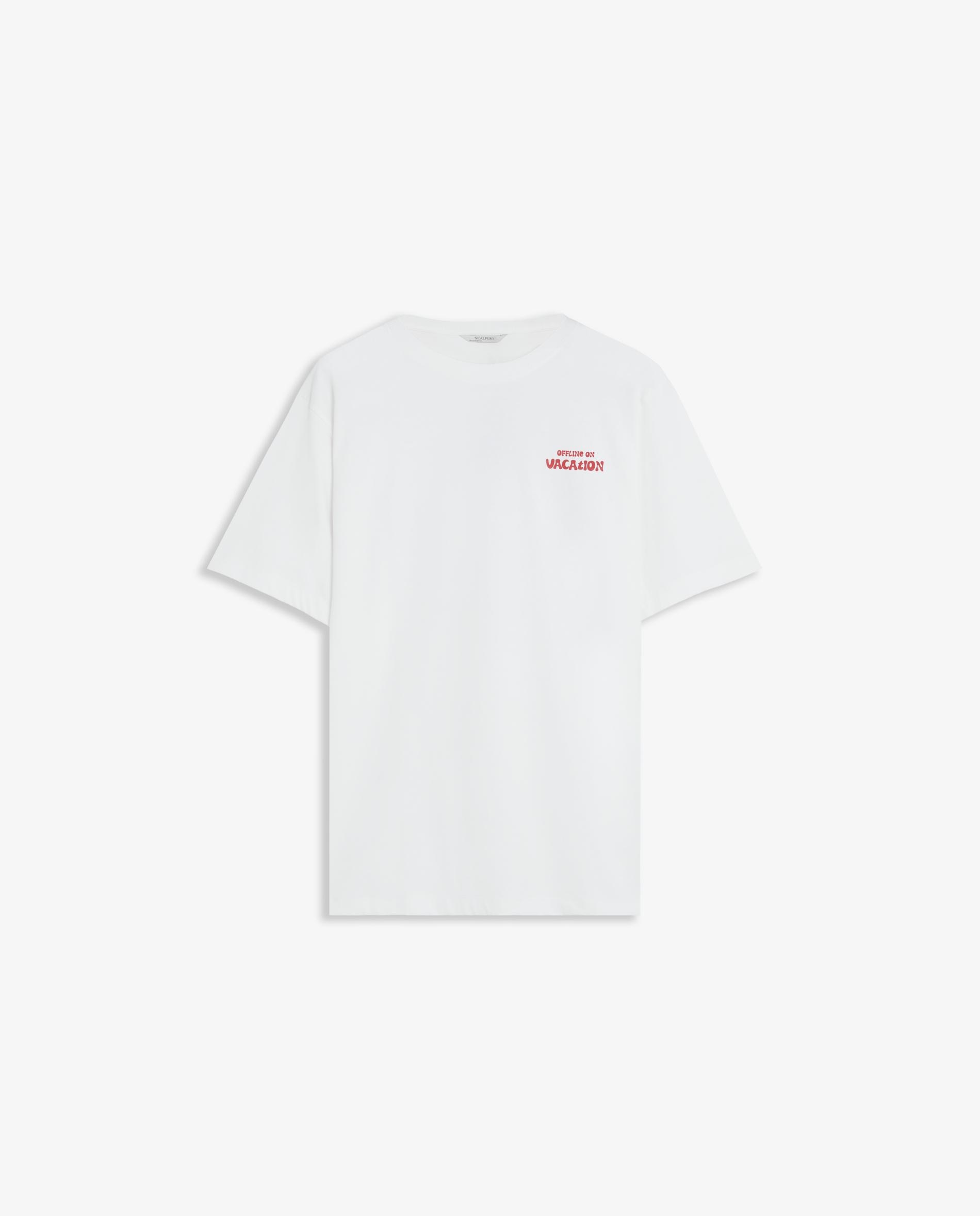 T-shirt de Manga Curta Relaxed Fit com Estampado Posterior Branco-4