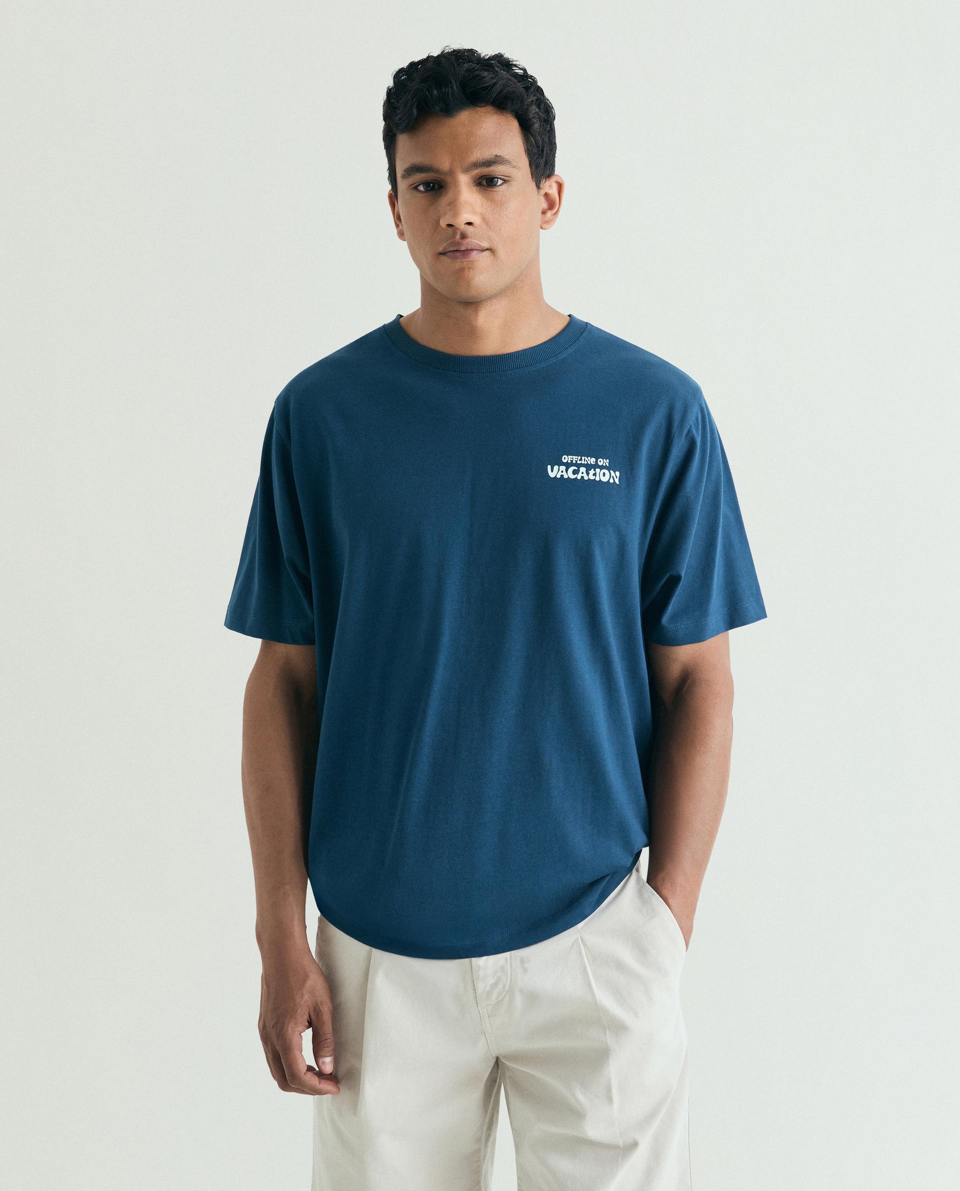 Imagem 0 de T-shirt de Manga Curta Relaxed Fit com Estampado Posterior