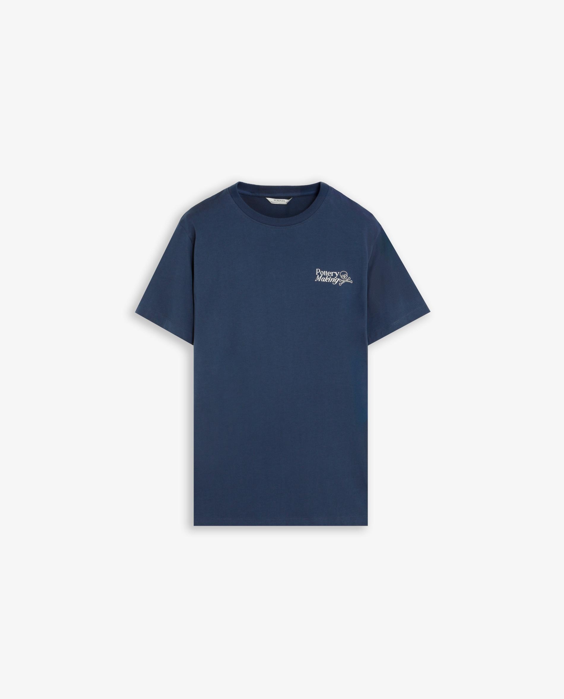 T-shirt de Manga Curta Regular Fit com Estampado Posterior Navy-4