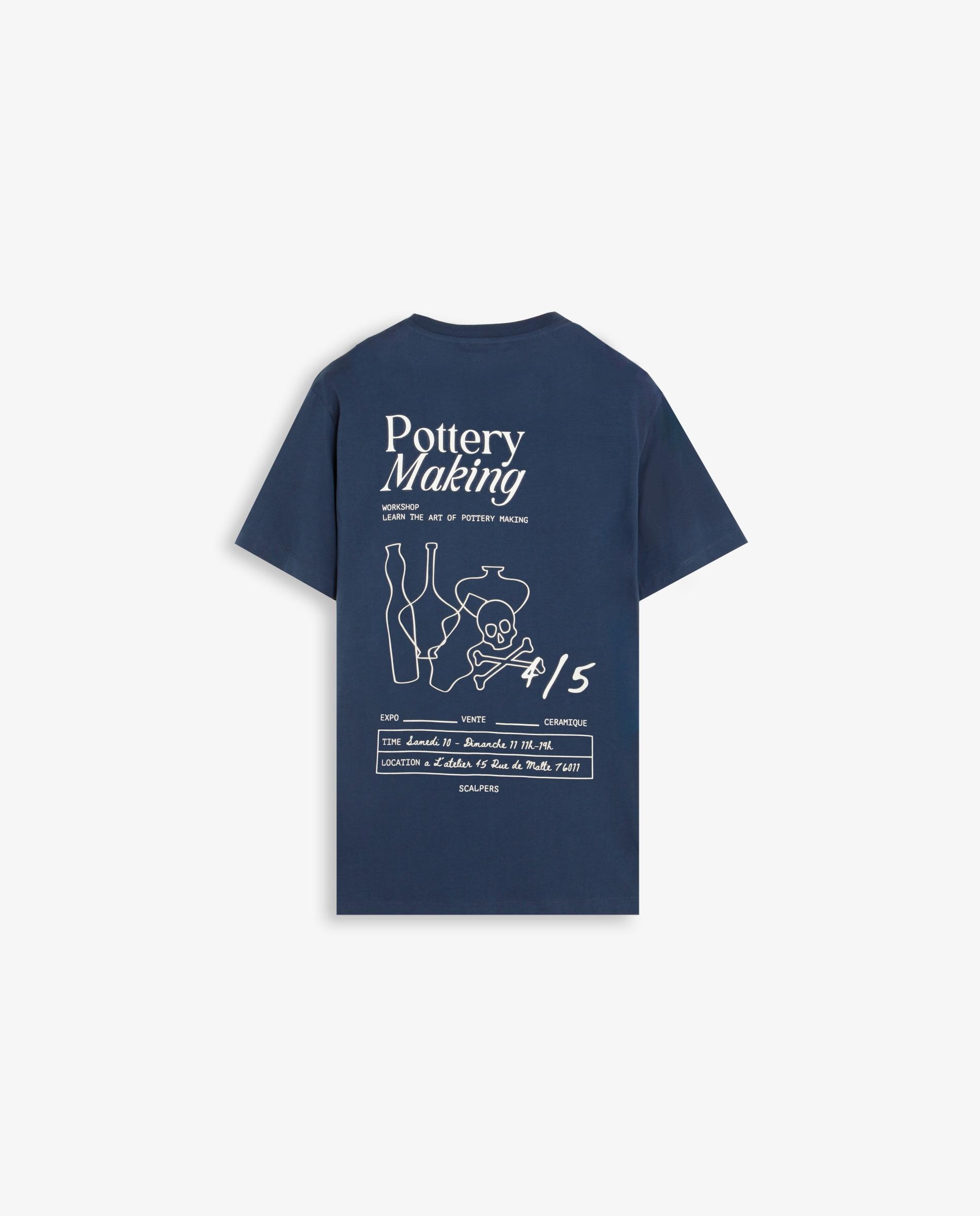 T-shirt de Manga Curta Regular Fit com Estampado Posterior Navy-5