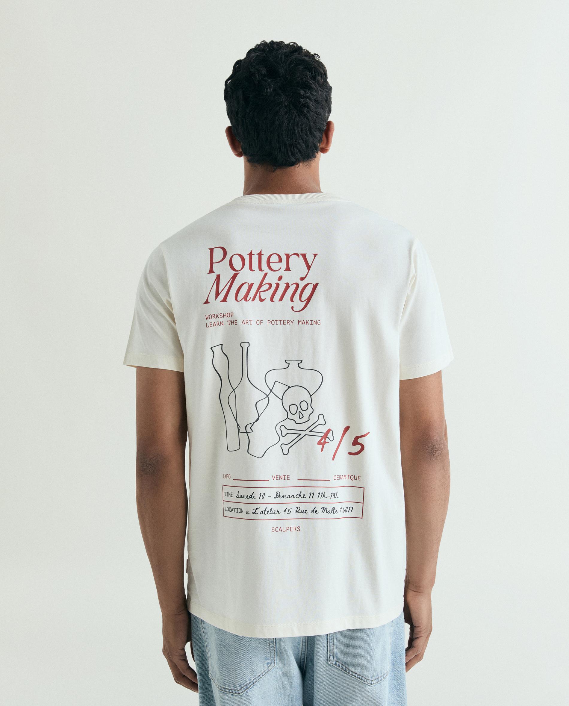 T-shirt de Manga Curta Regular Fit com Estampado Posterior Branco-2