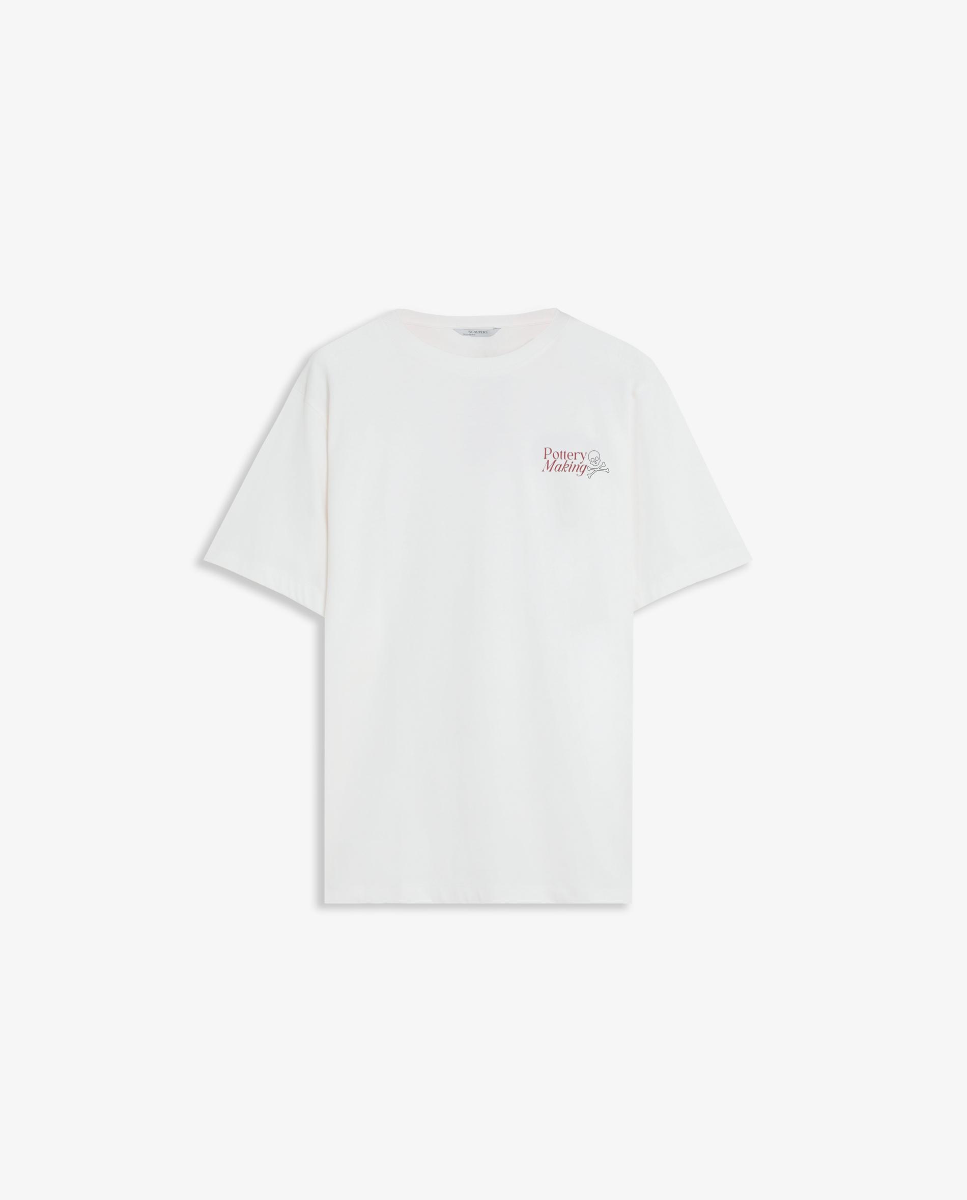 T-shirt de Manga Curta Regular Fit com Estampado Posterior Branco-4