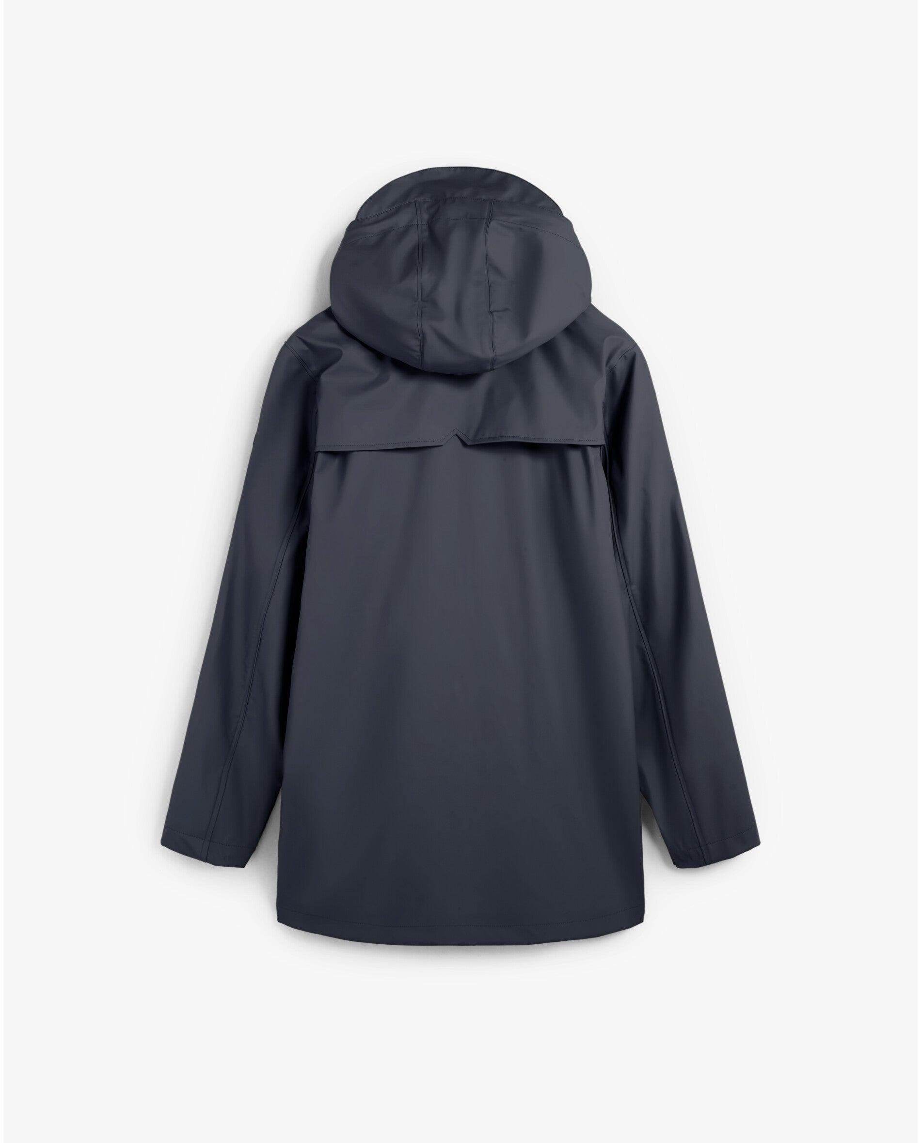 Corta-vento Impermeável com Capuz e Fecho Zip Termosselado Azul-marinho-2