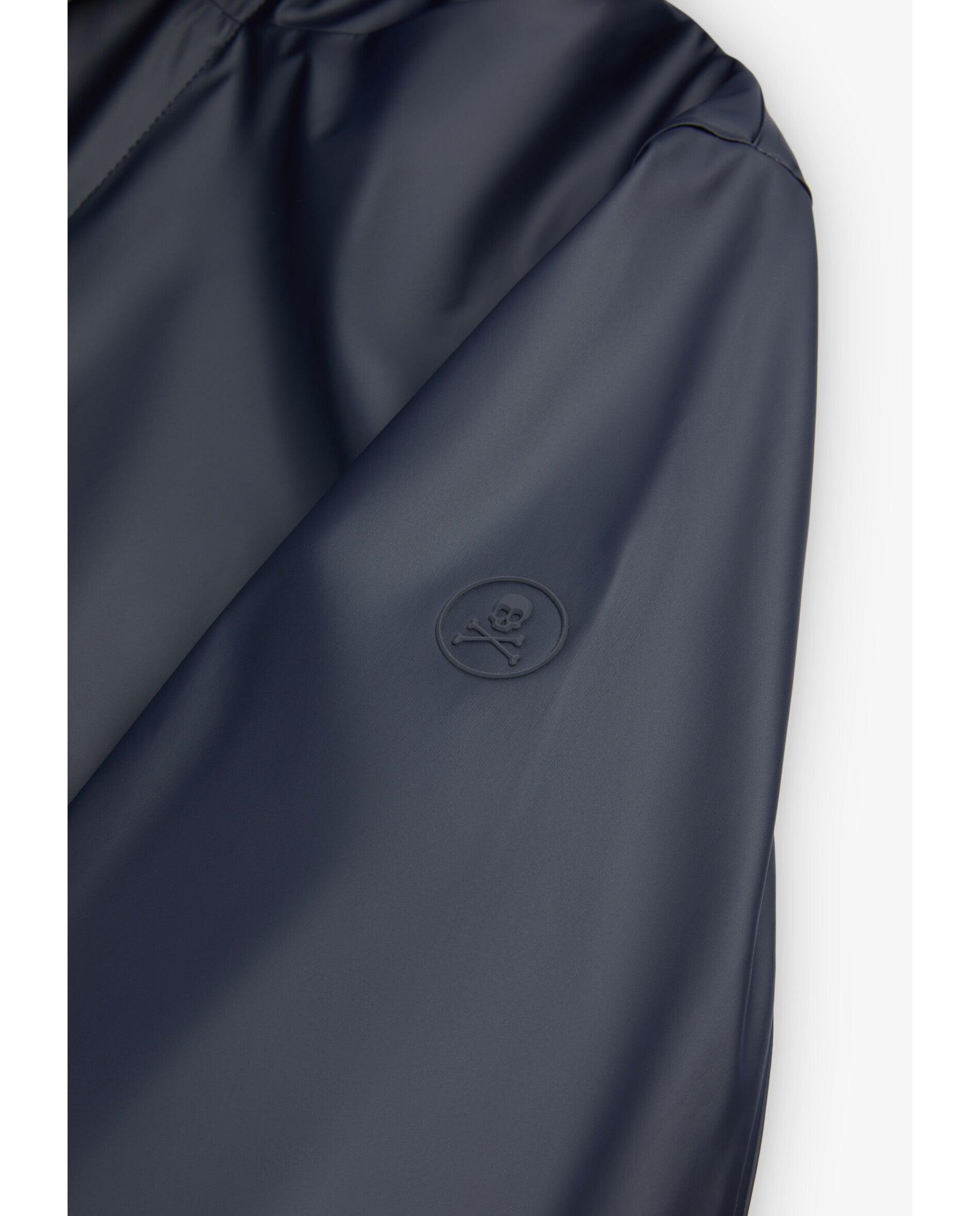 Corta-vento Impermeável com Capuz e Fecho Zip Termosselado Azul-marinho-4