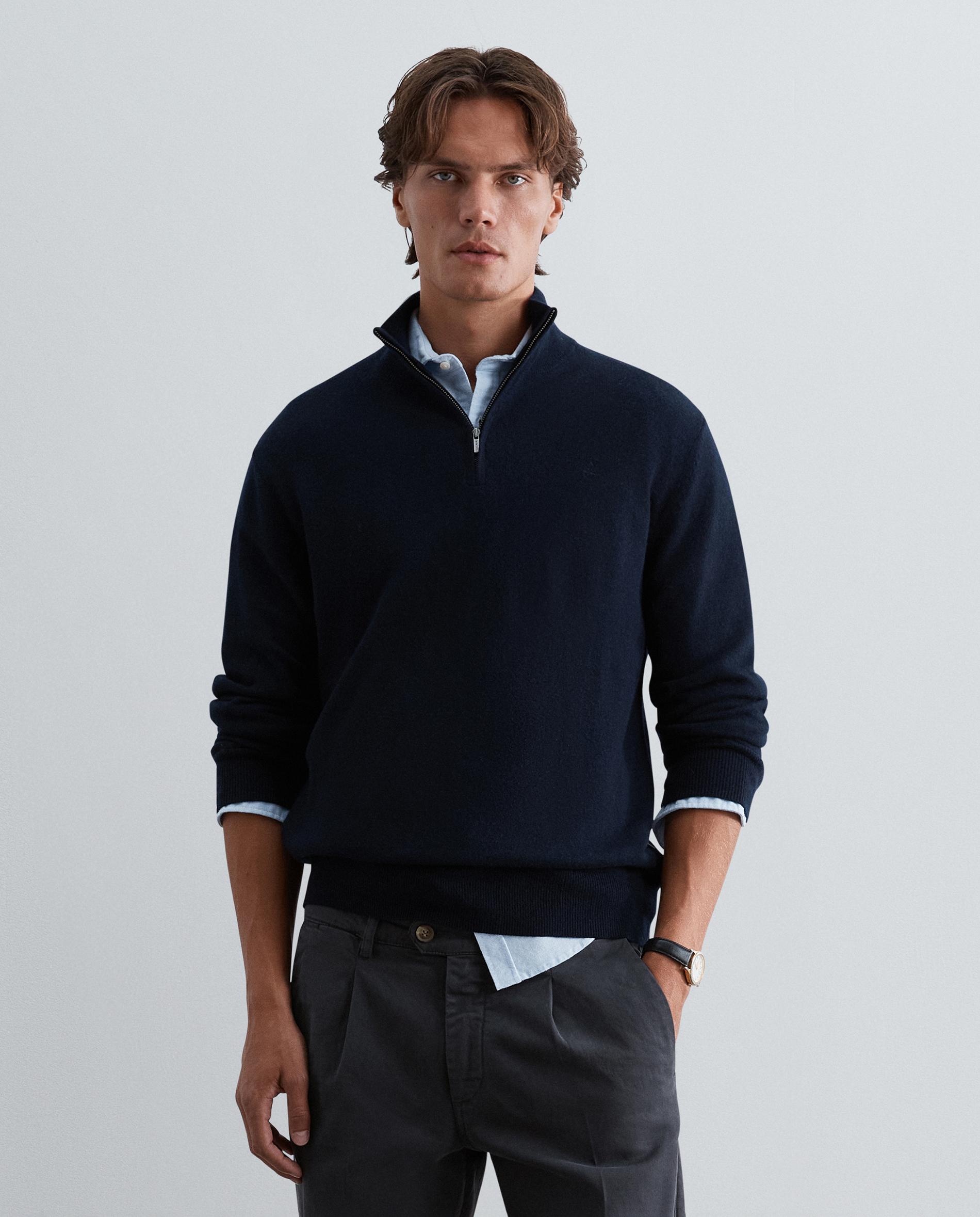 Imagem 0 de Camisola de Lã Merino com Gola Half-zip
