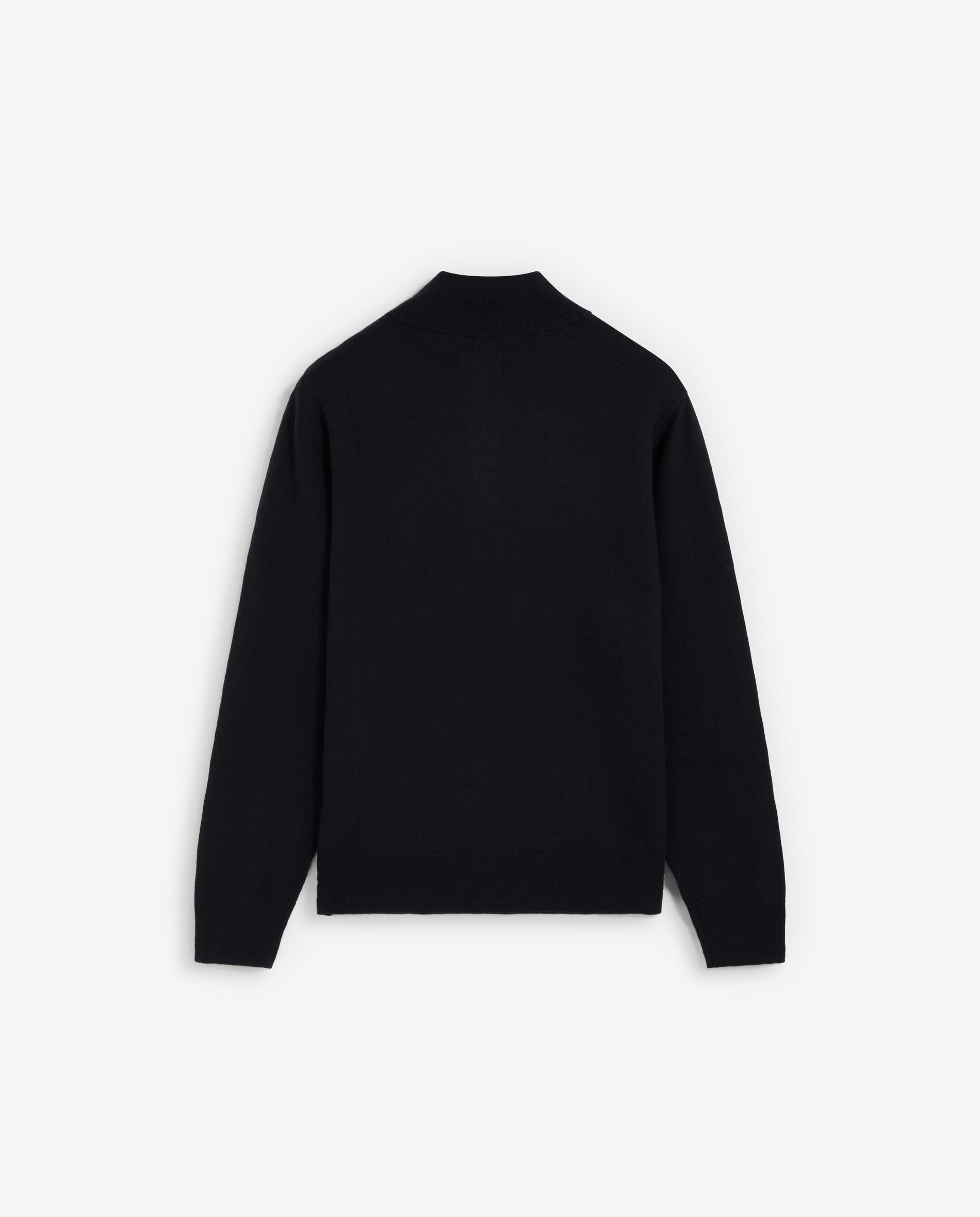 Camisola de Lã Merino com Gola Half-zip Navy-7