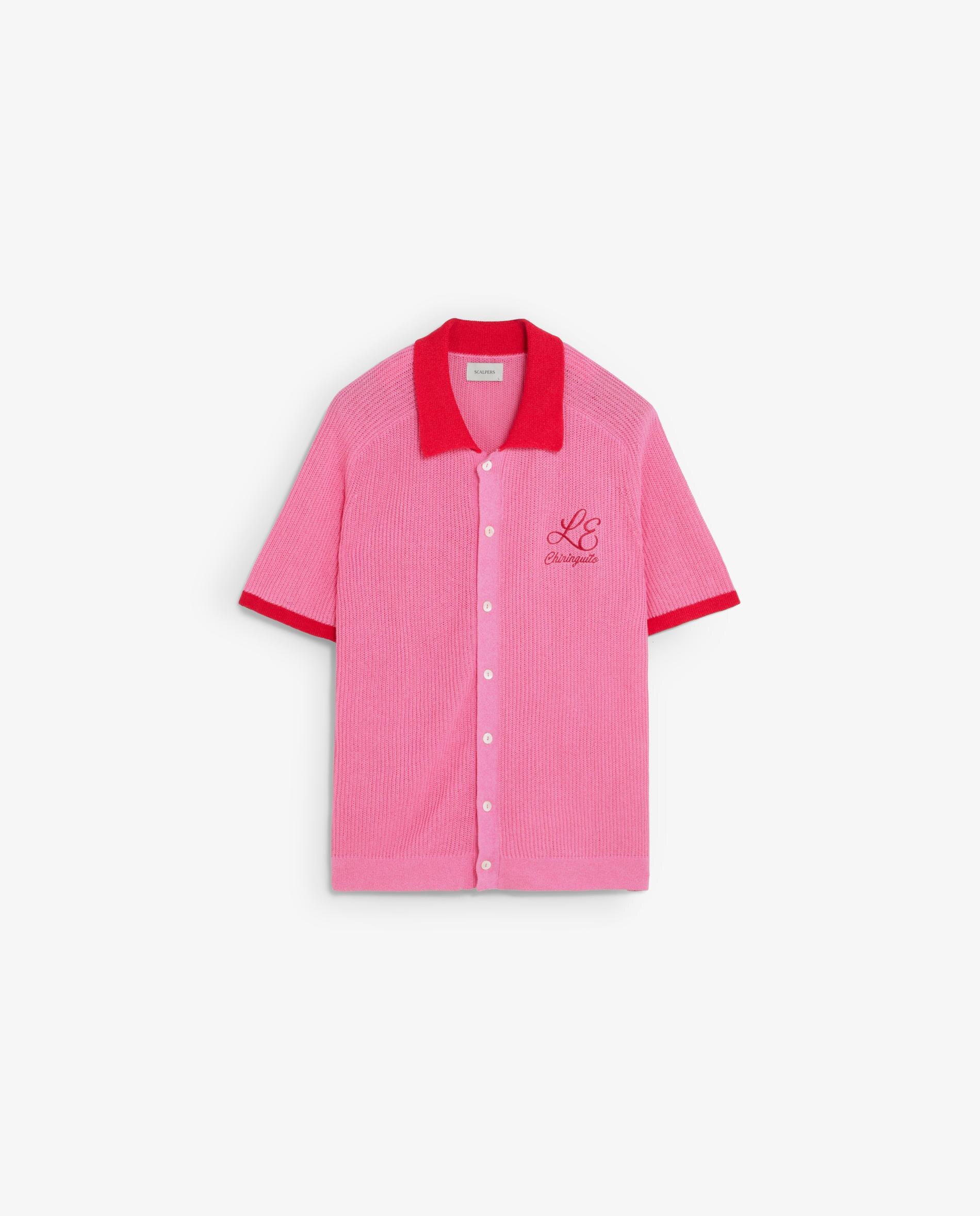 Cardigan de Manga Curta com Botões e Gola com Lapela Rosa-7