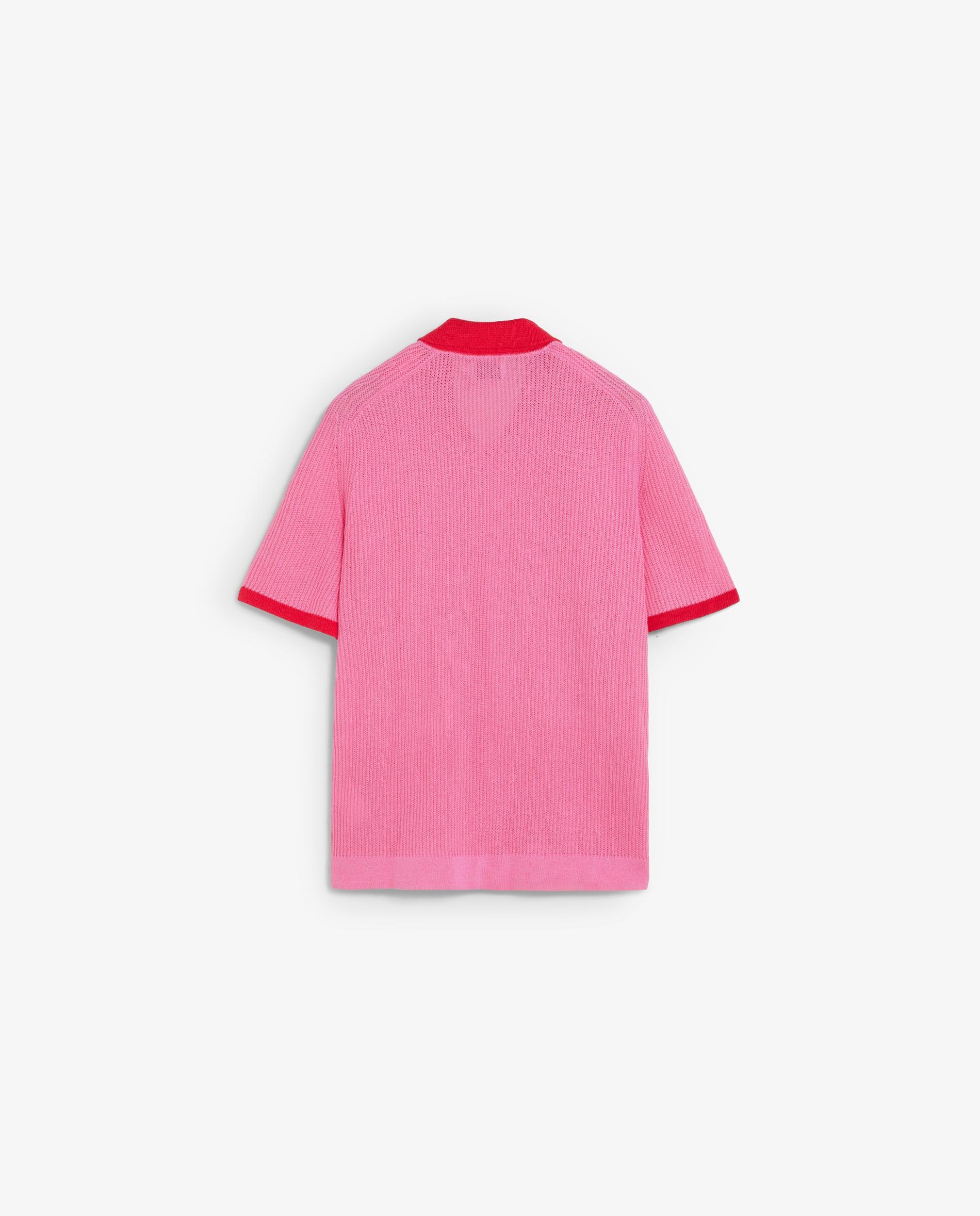 Cardigan de Manga Curta com Botões e Gola com Lapela Rosa-8