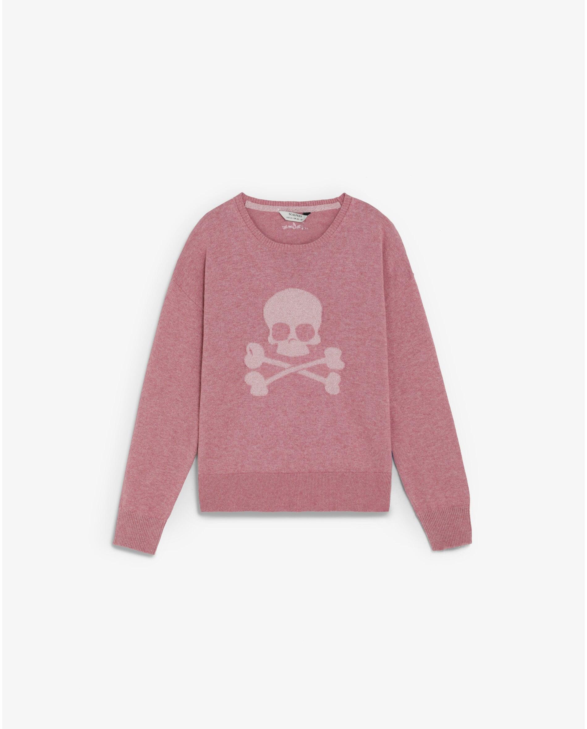 Imagem 0 de Camisola Infantil com Gola Redonda e Caveira em Tom Frontal