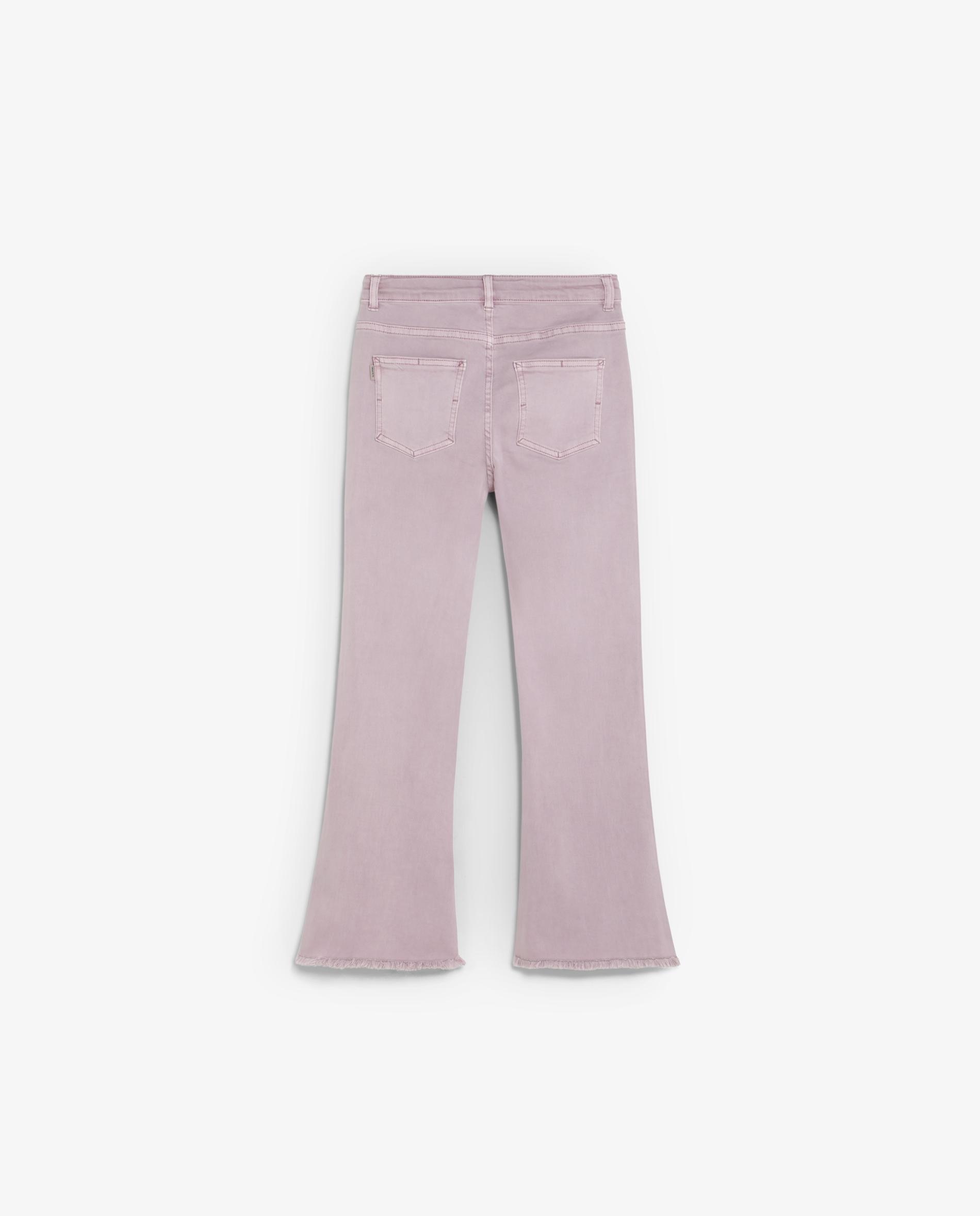 Calças Flare com Bolsos Patch e Presilhas na Cintura Scalpers Rosa-claro-2