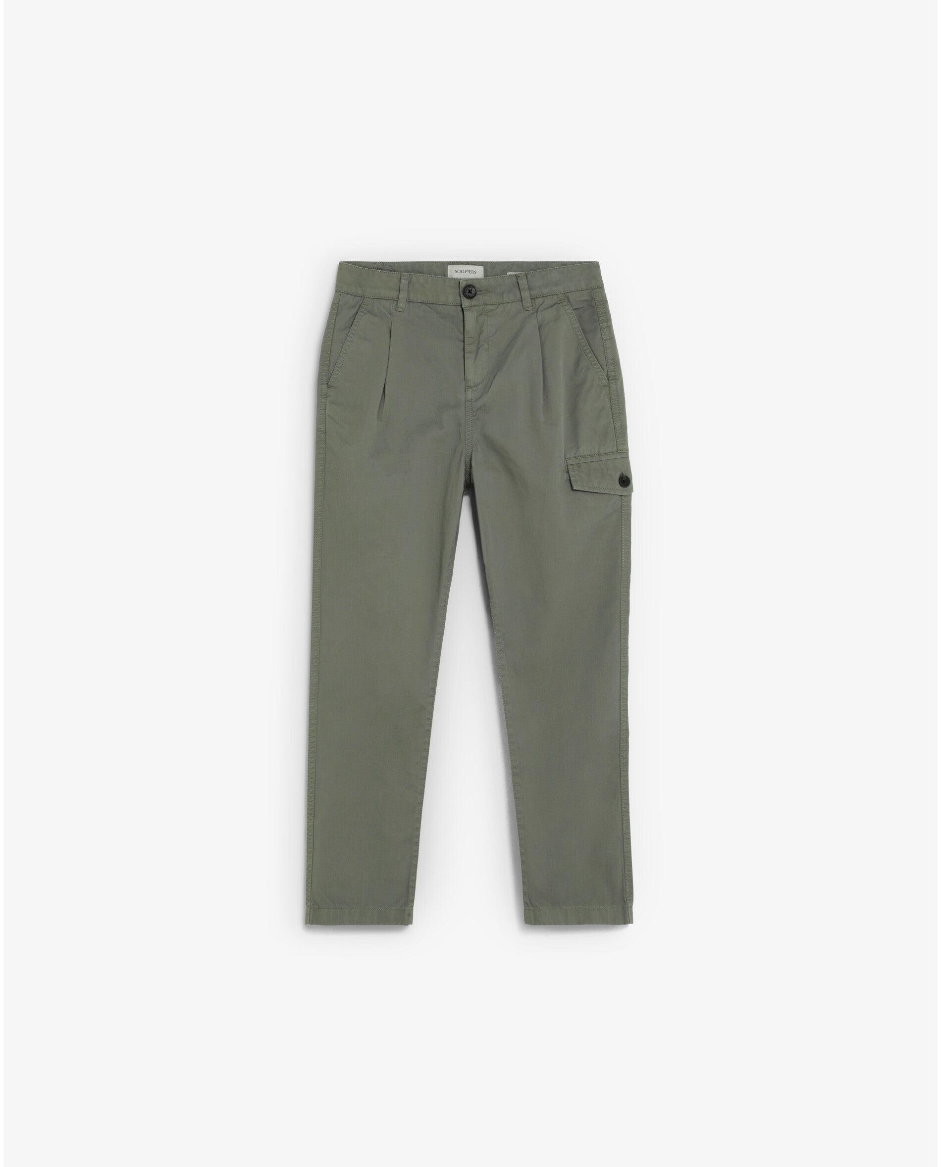 Calças Cargo Relaxed Fit Infantil com Presilhas na Cintura Scalpers Verde-militar-5