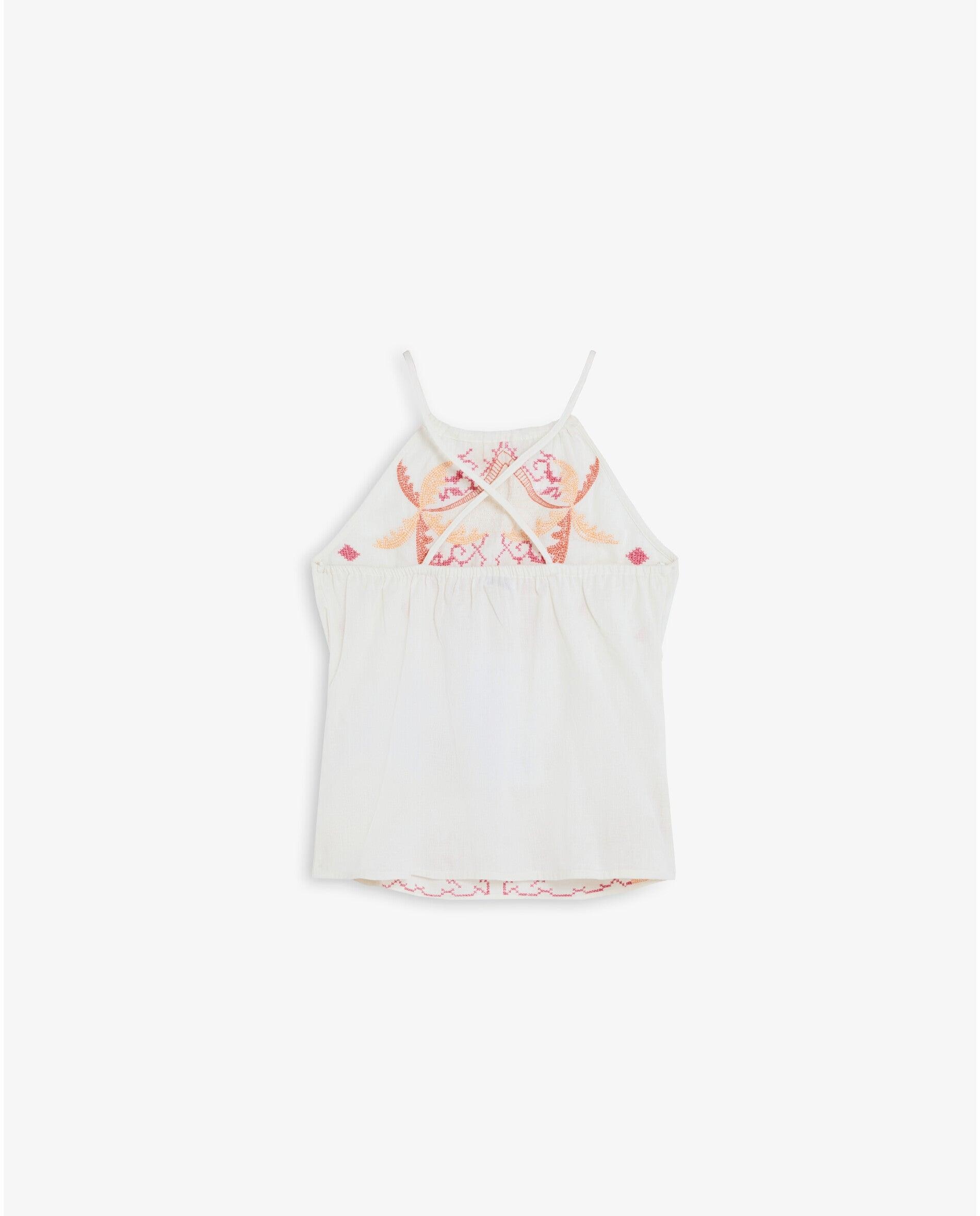 Top Bordado com Gola Halter Cru-6
