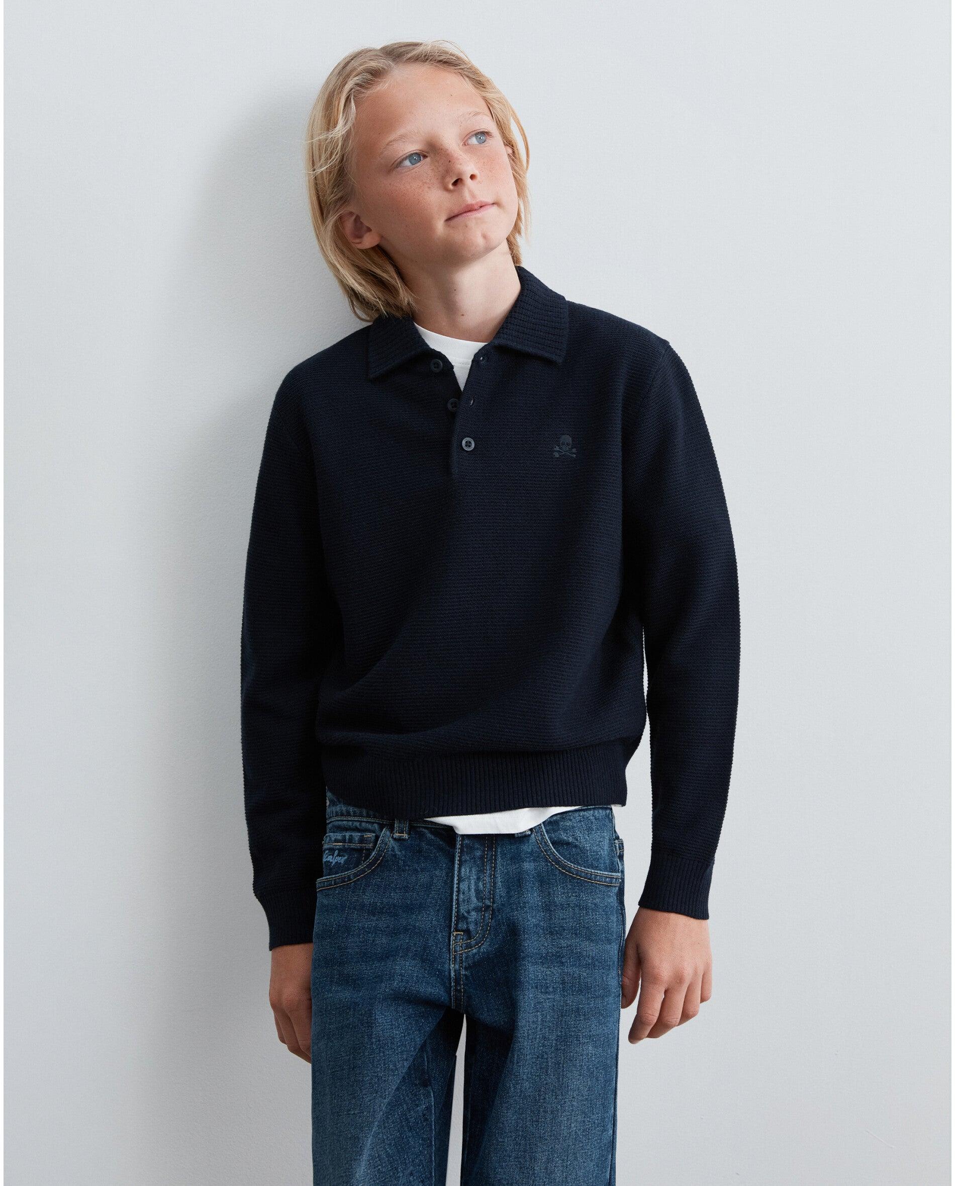 Imagem 0 de Camisola Infantil de Malha com Gola Polo