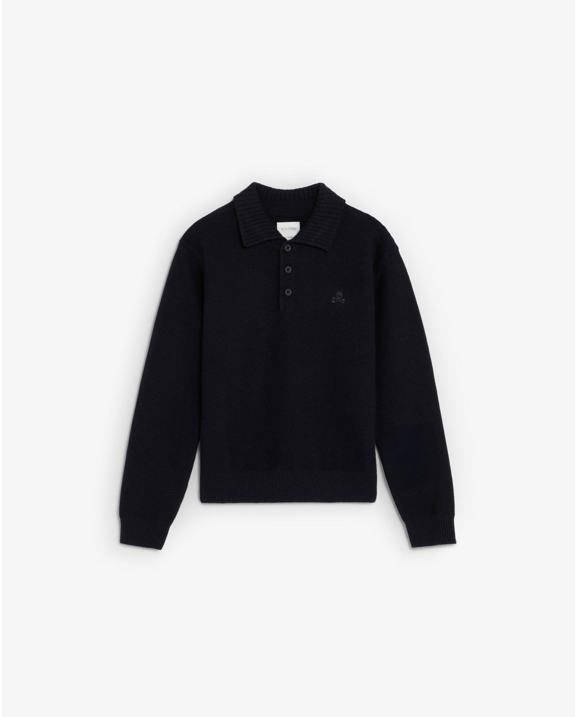 Camisola Infantil de Malha com Gola Polo Scalpers Navy-7