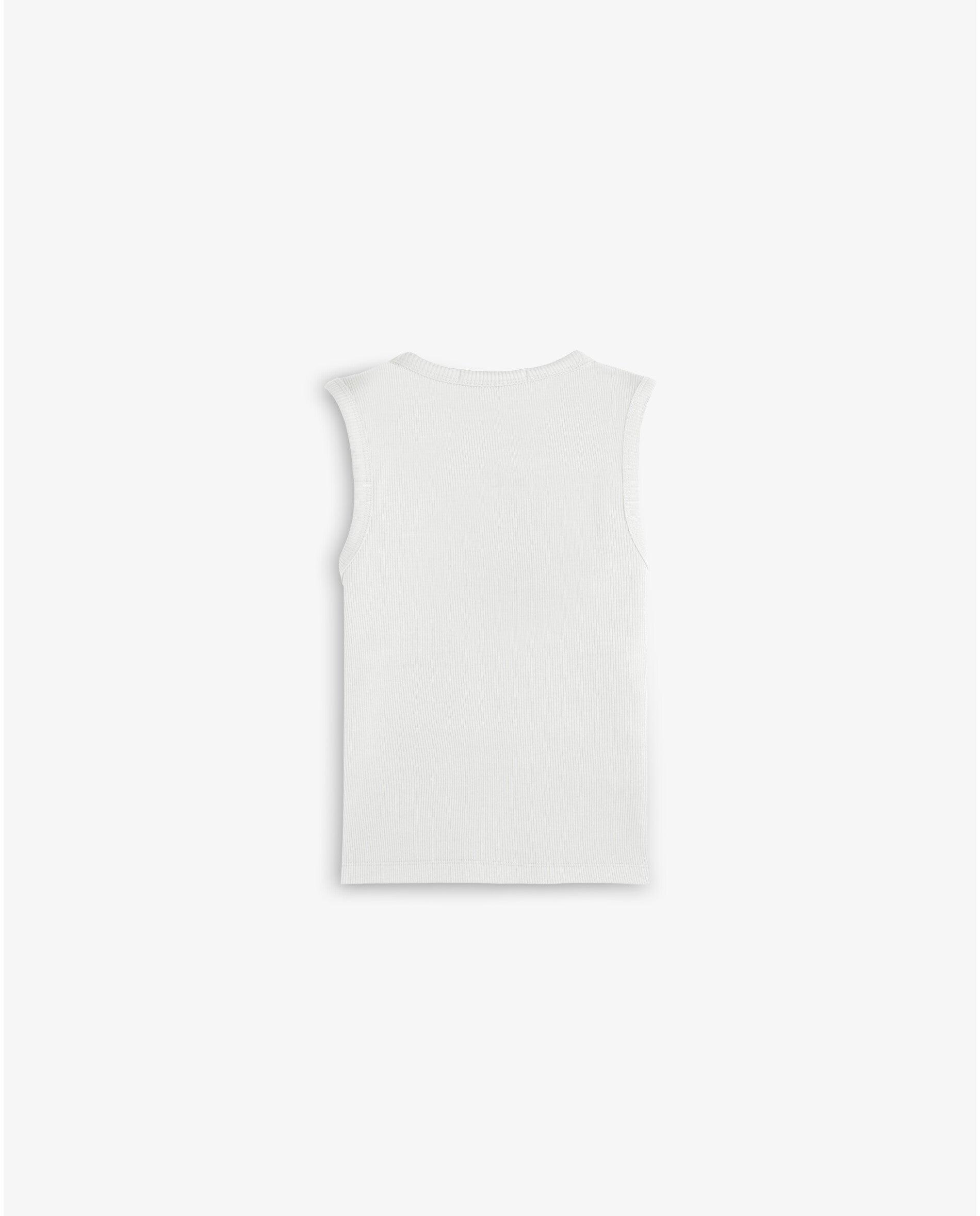 T-shirt em Canelado com Abertura Frontal com Logo Branco-5