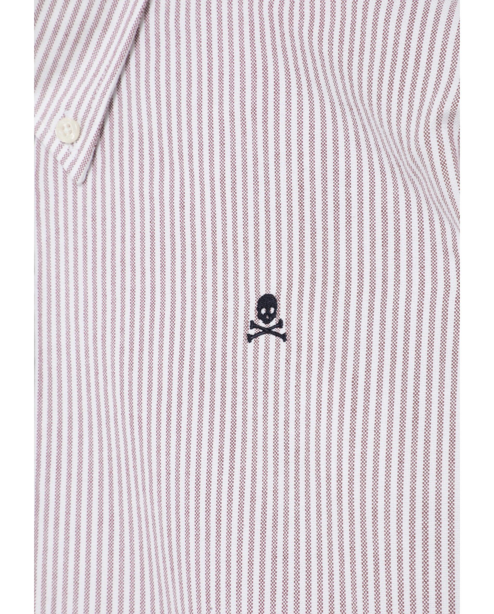 Camisa Oxford Regular Fit Às Riscas Bordeaux-3