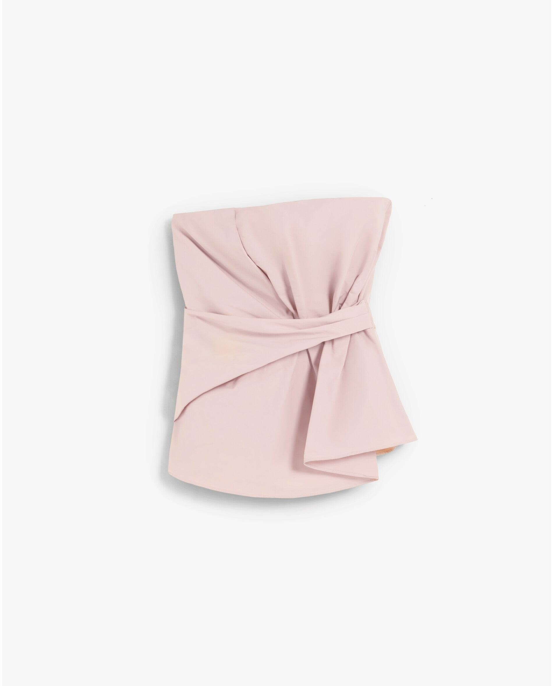 Top Palavra de Honra Drapeado Rosa-claro-4