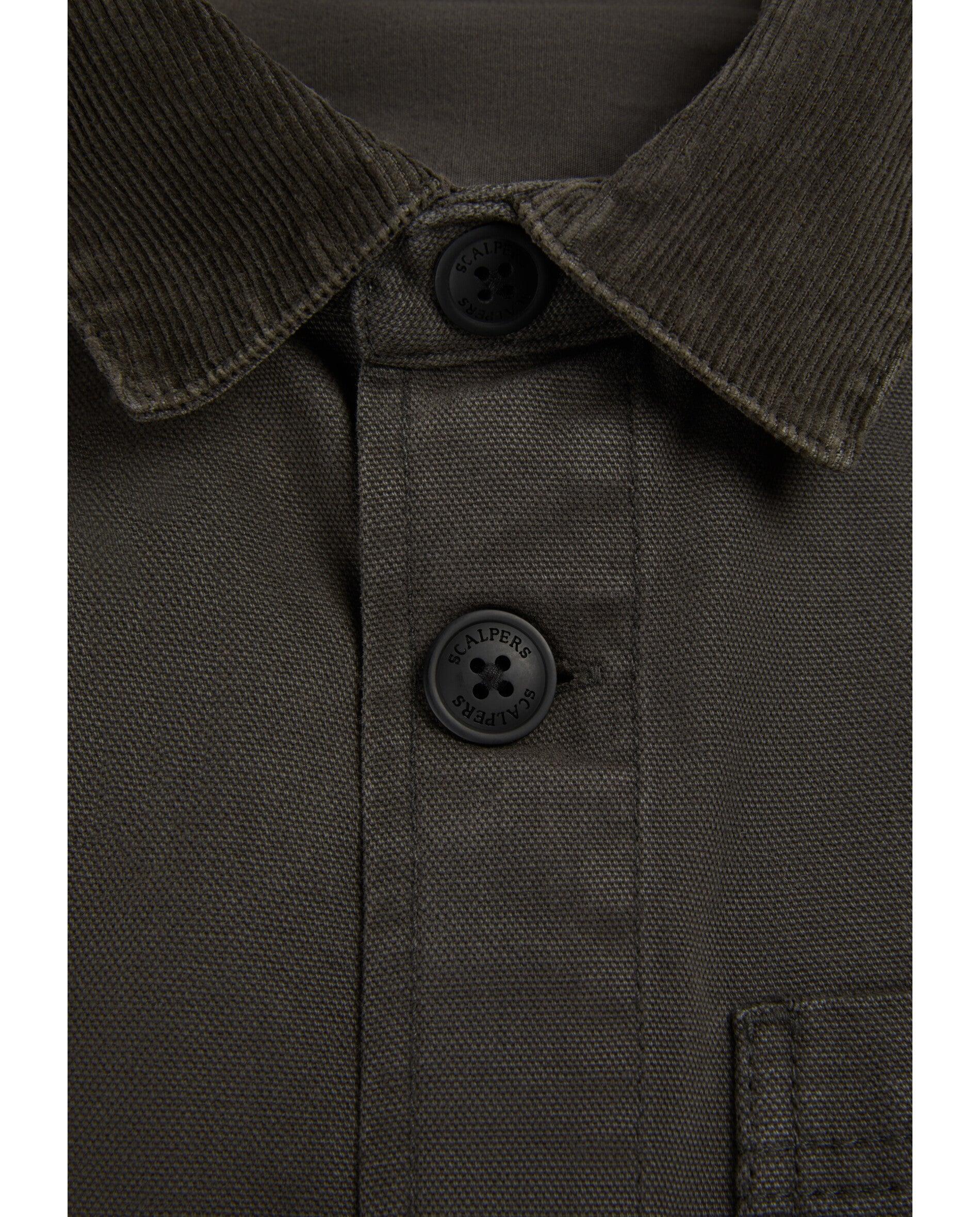 Sobrecamisa Efeito Lavado com Bolsos Patch Antracite-4