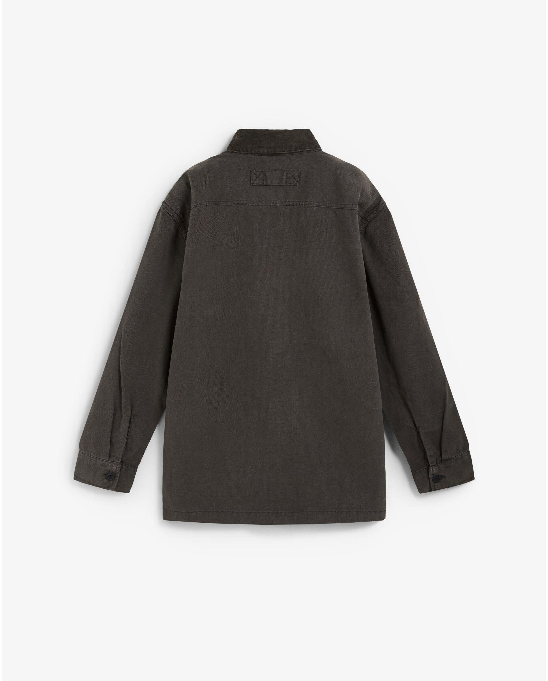 Sobrecamisa Efeito Lavado com Bolsos Patch Antracite-10
