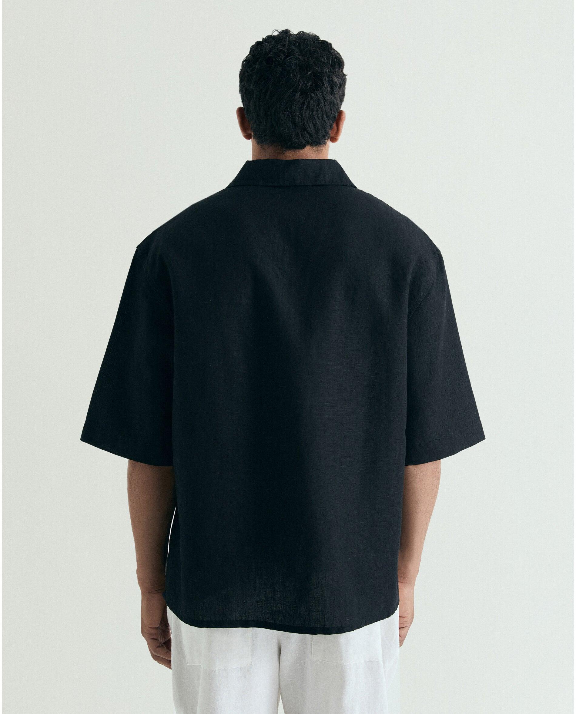 Camisa Tipo Polo de Manga Curta Preto-3