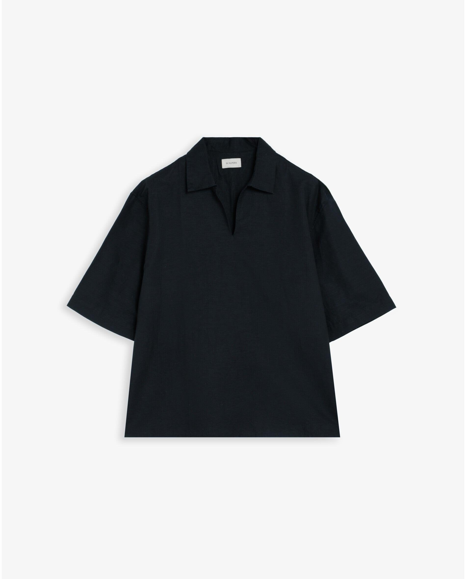 Camisa Tipo Polo de Manga Curta Preto-6