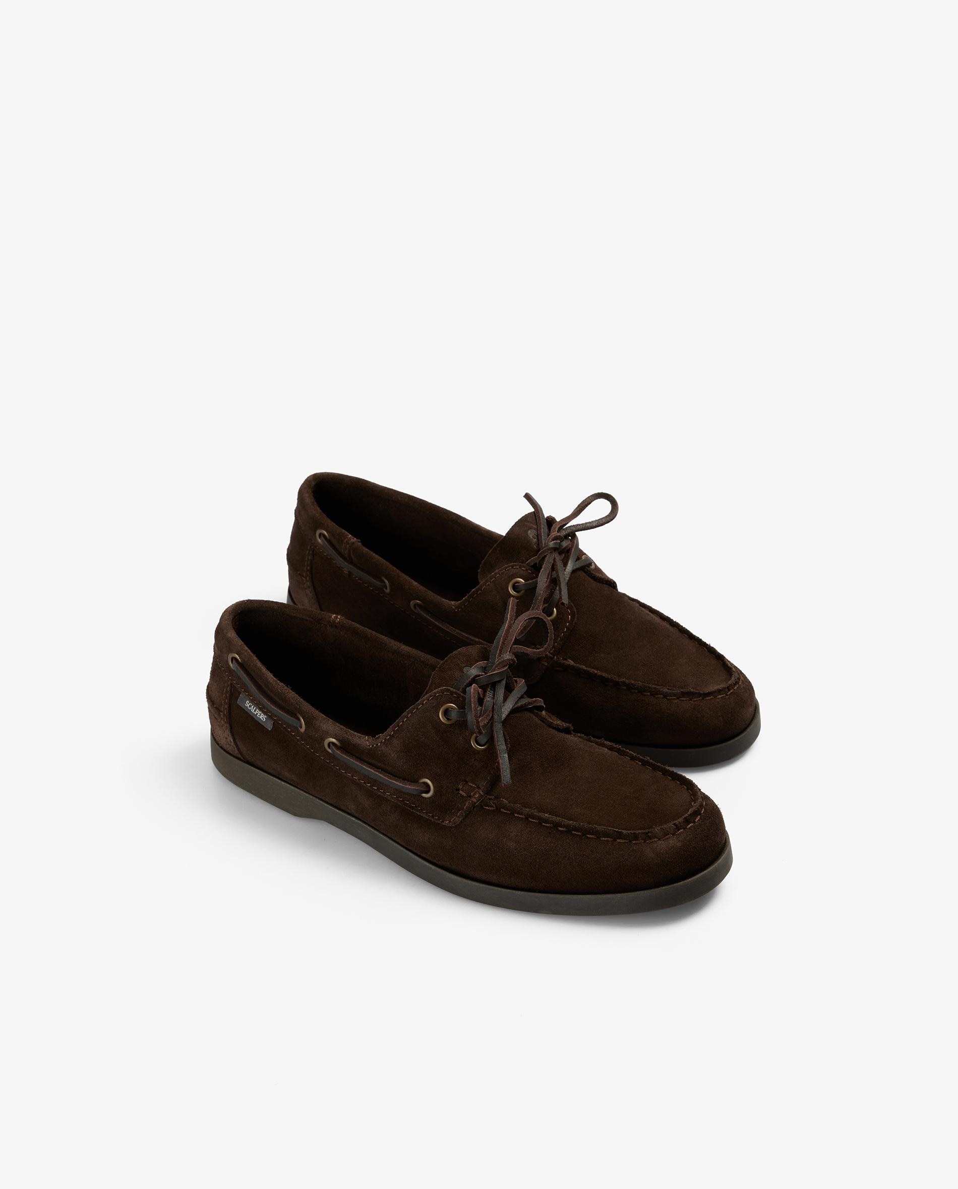 Sapatos Náuticos de Camurça com Sola Castanho-escuro-2